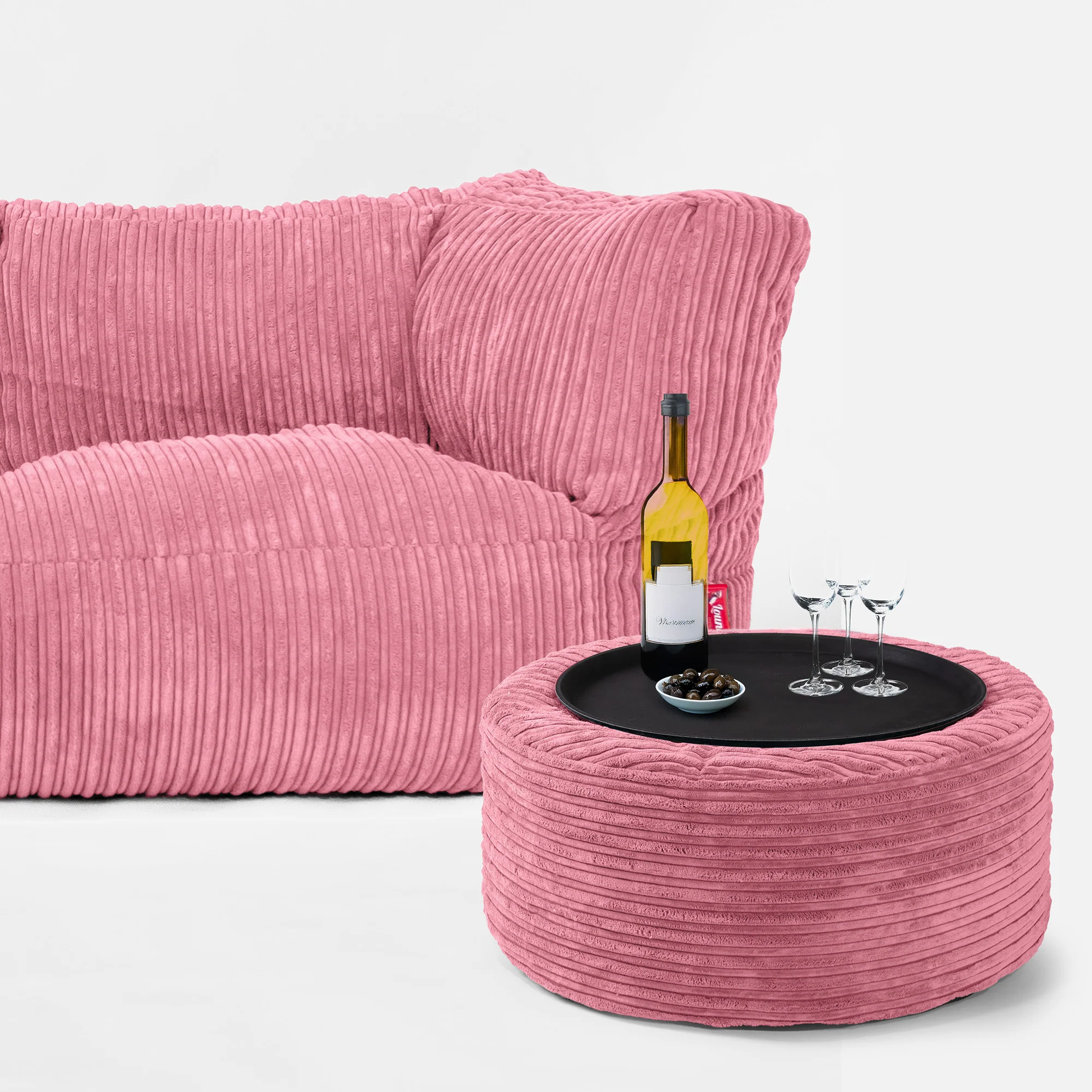 3-Sitzer Albert Sitzsacksofa - Cord Koralle - Image 3