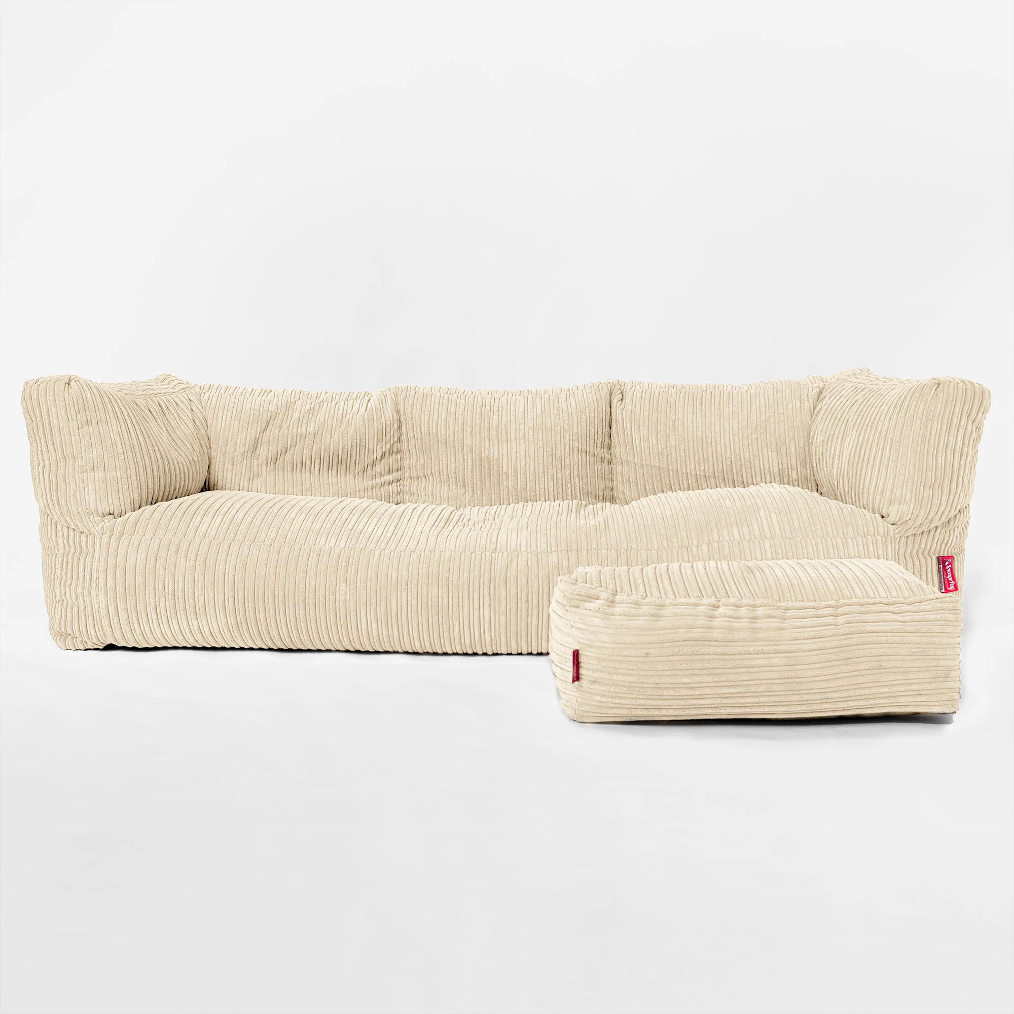 3-Sitzer Albert Sitzsacksofa - Cord Creme - Image 2