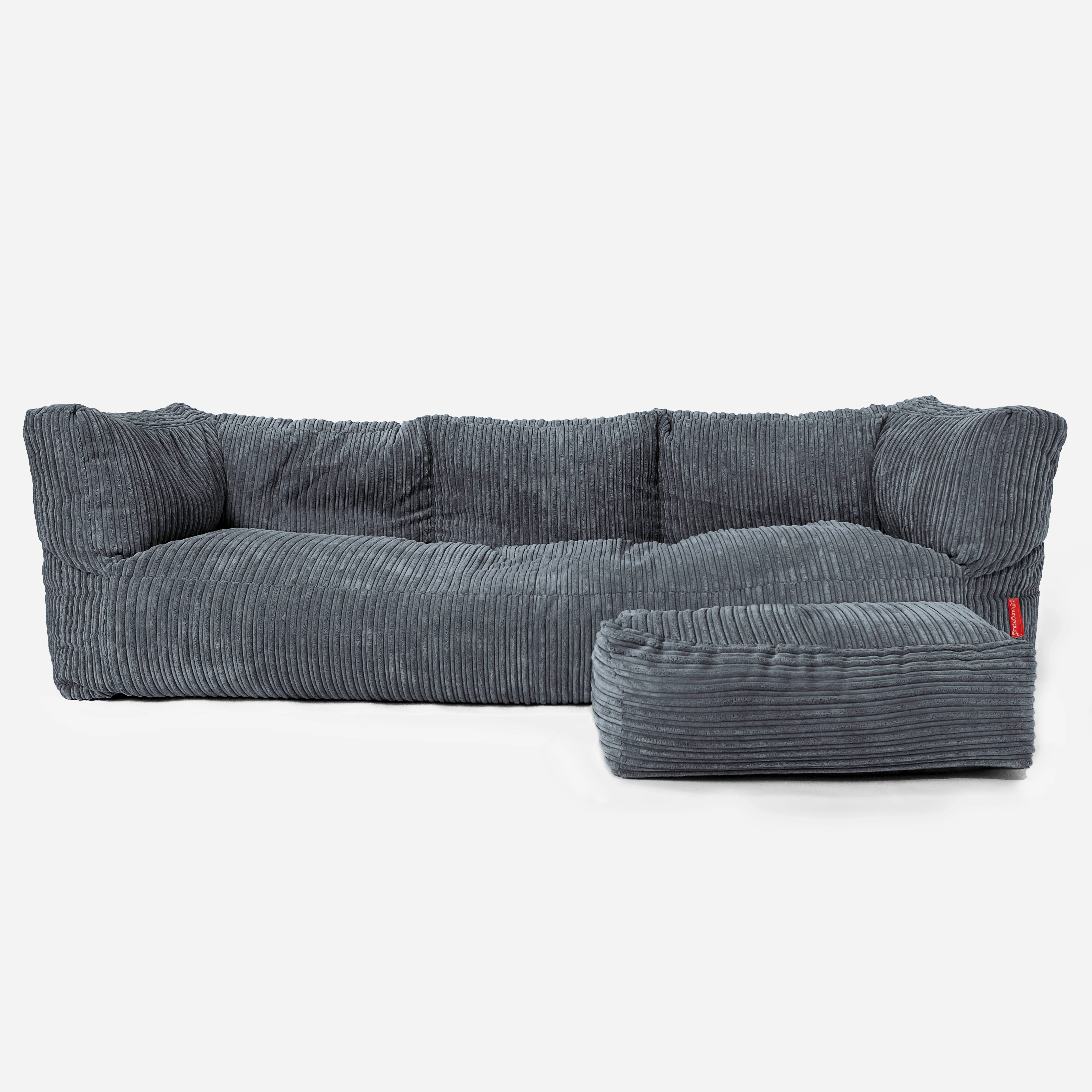 3-Sitzer Albert Sitzsacksofa - Cord Schiefergrau - Image 2