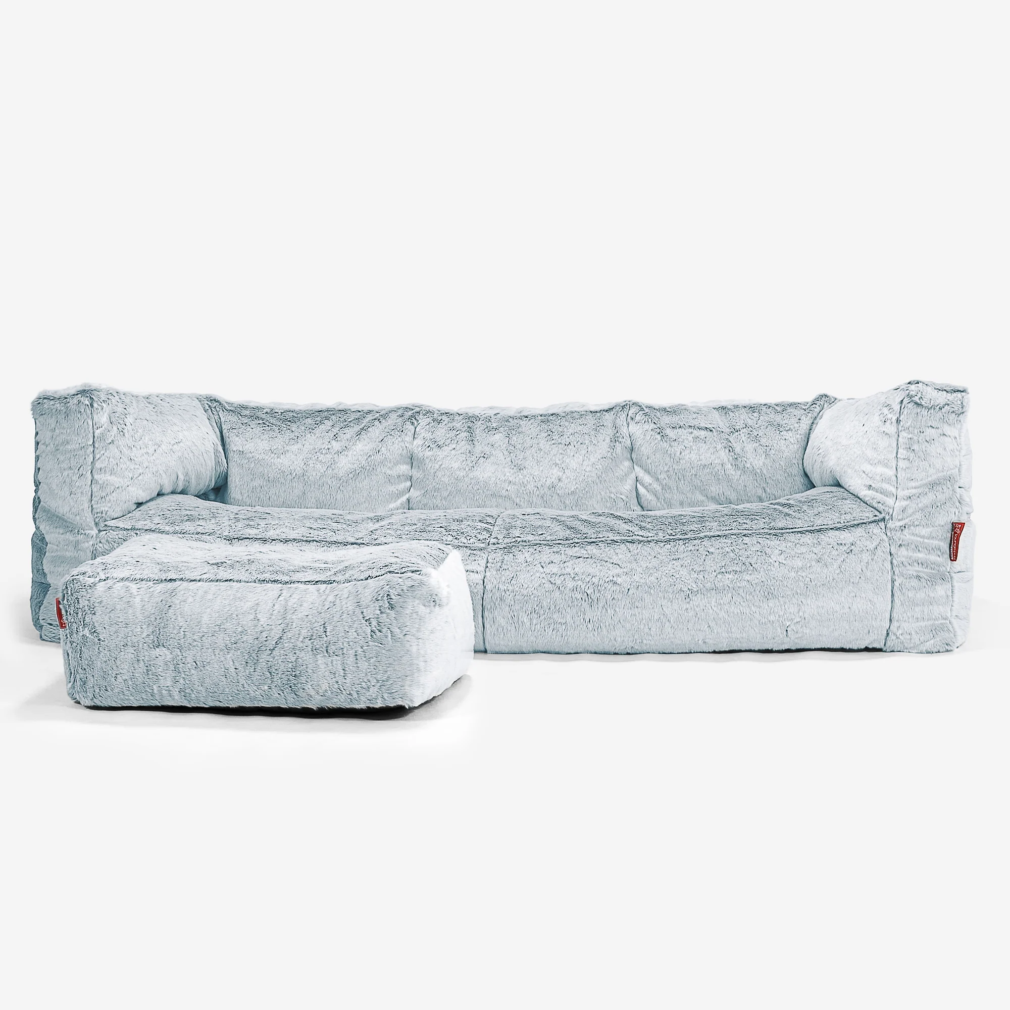 3-Sitzer Albert Sitzsacksofa - Kaninchen Kunstfell Pastellblau - Image 2