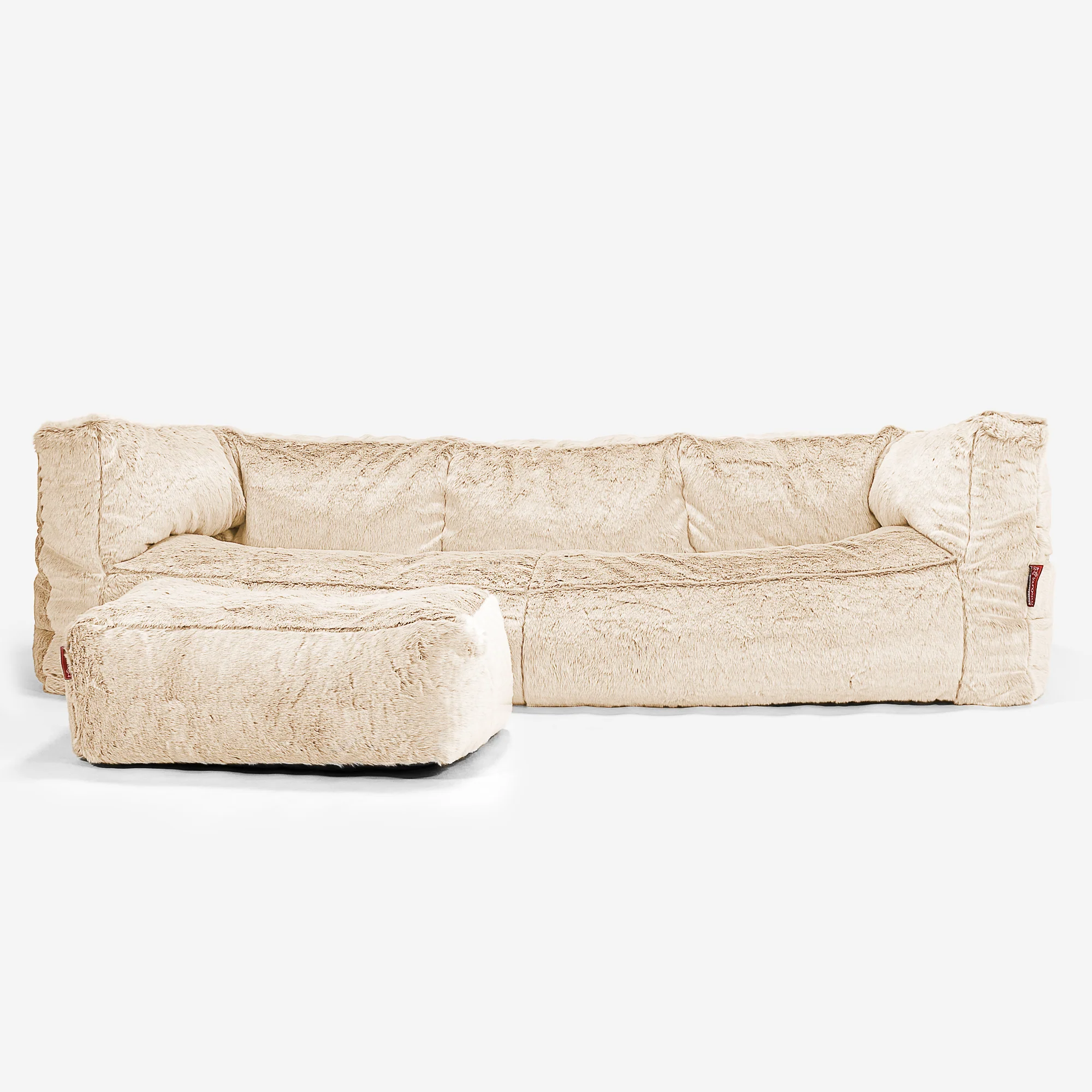 3-Sitzer Albert Sitzsacksofa - Kaninchen Kunstfell Weiß - Image 2