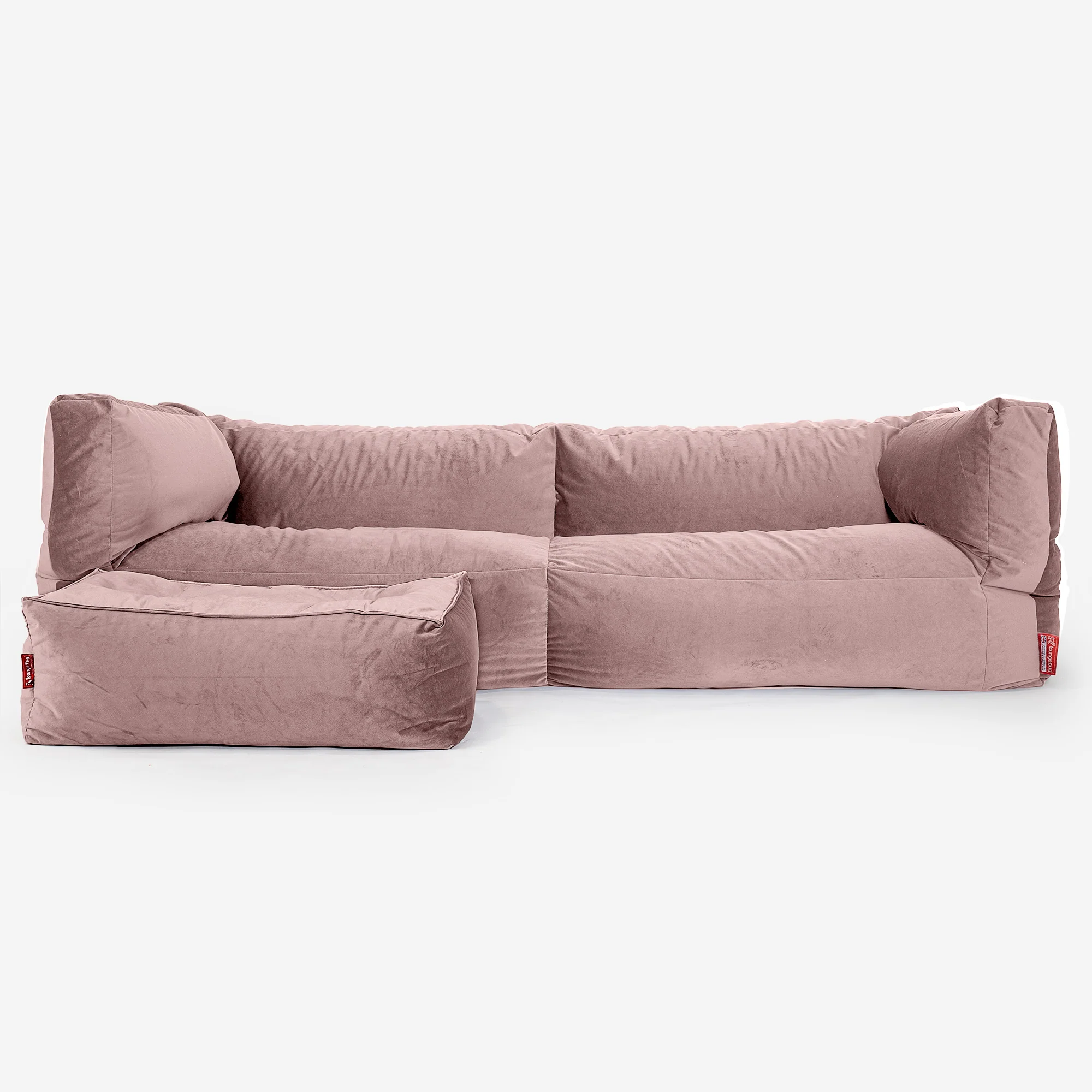 3-Sitzer Albert Sitzsacksofa - Samt Pink - Image 2