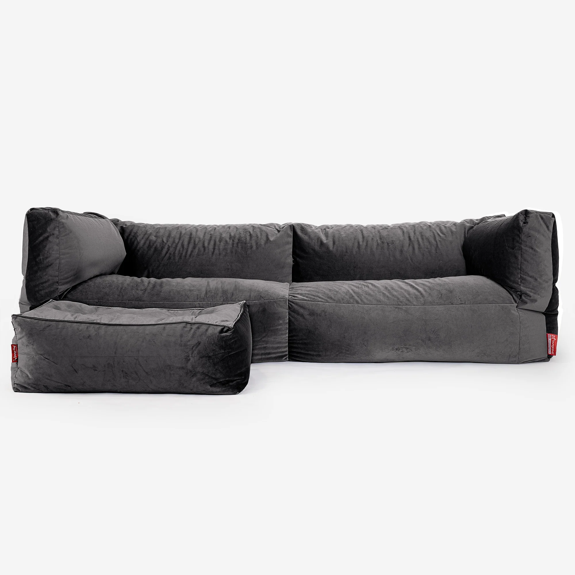 3-Sitzer Albert Sitzsacksofa - Samt Schiefergrau - Image 2