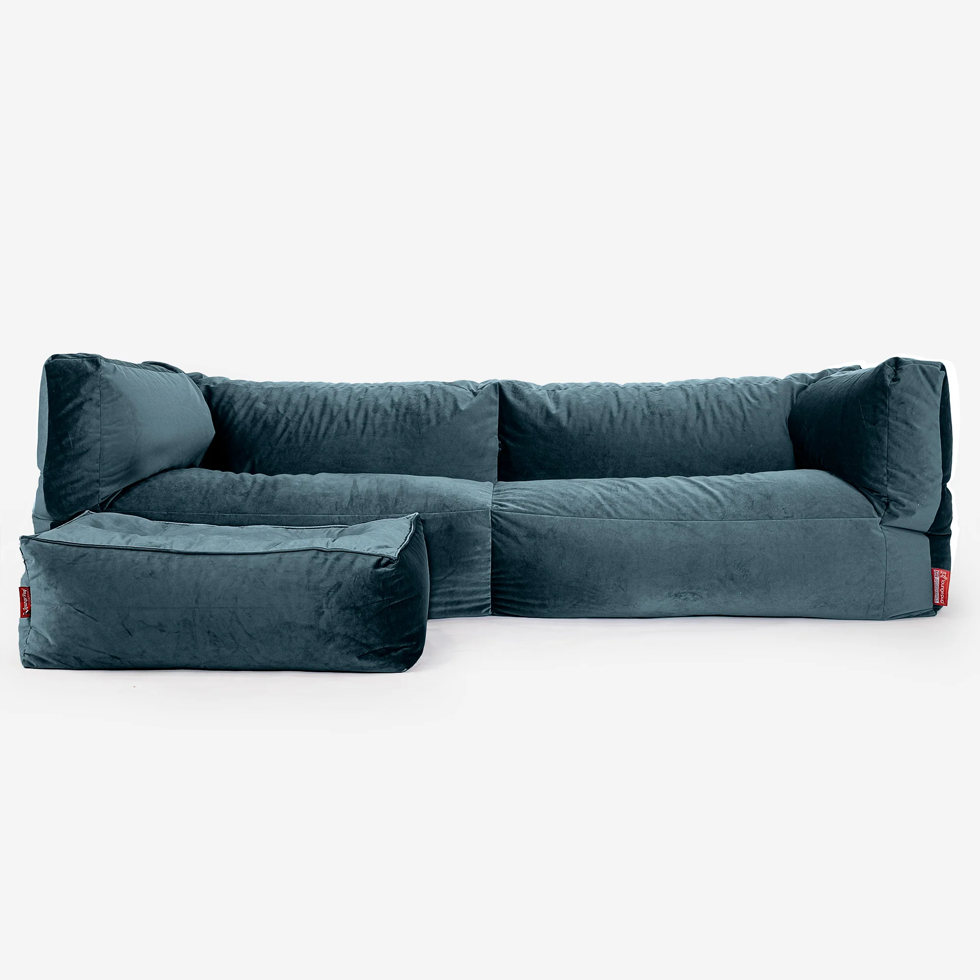 3-Sitzer Albert Sitzsacksofa - Samt Türkis - Image 2