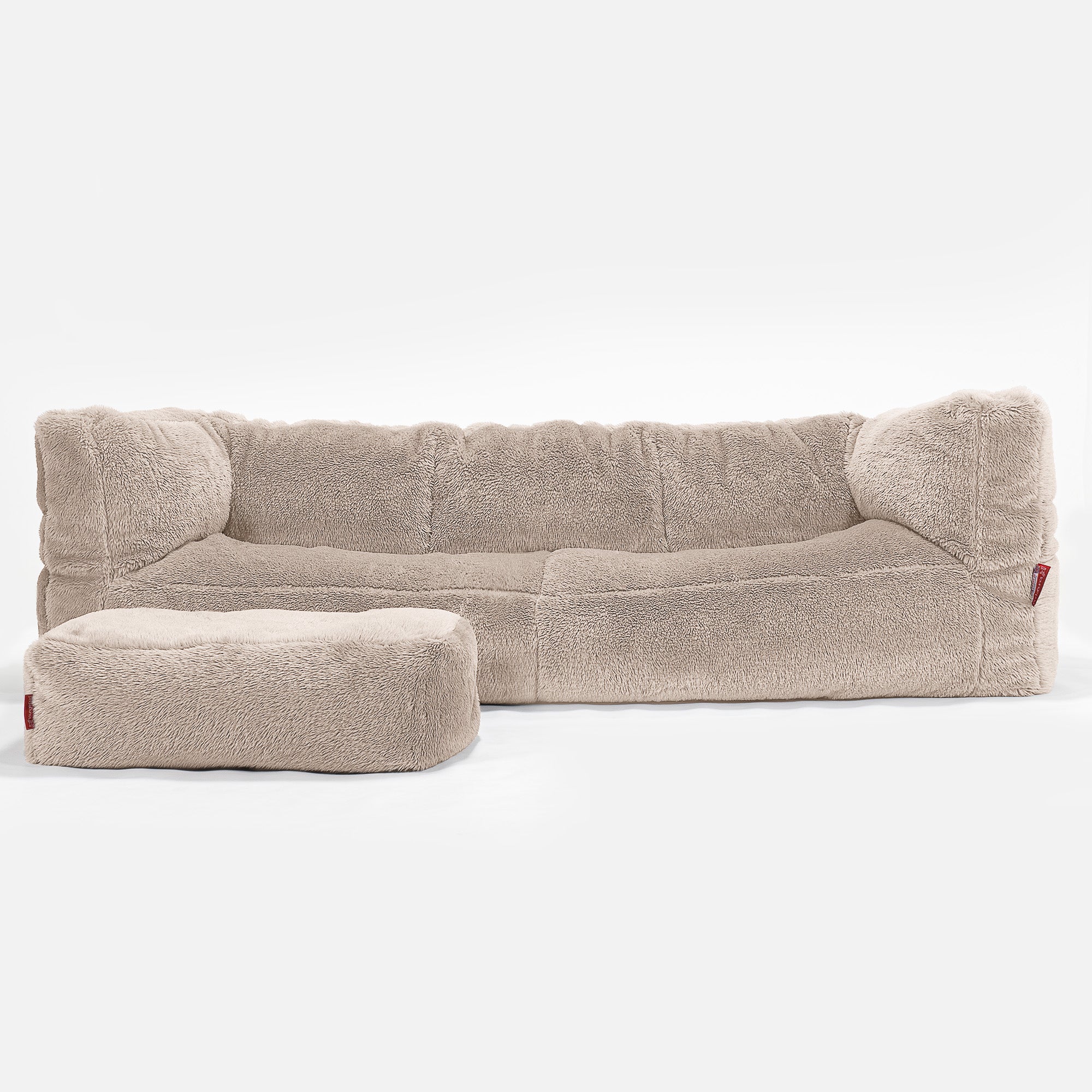 3-Sitzer Albert Sitzsacksofa - Teddy Kunstfell Nerzfarben - Image 2