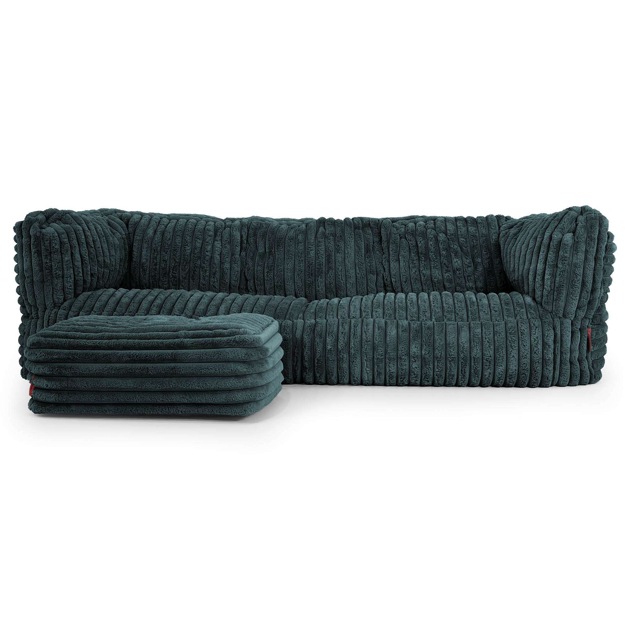 3-Sitzer Albert Sitzsacksofa - Ultra Plüsch Cord Blaugrün - Image 2
