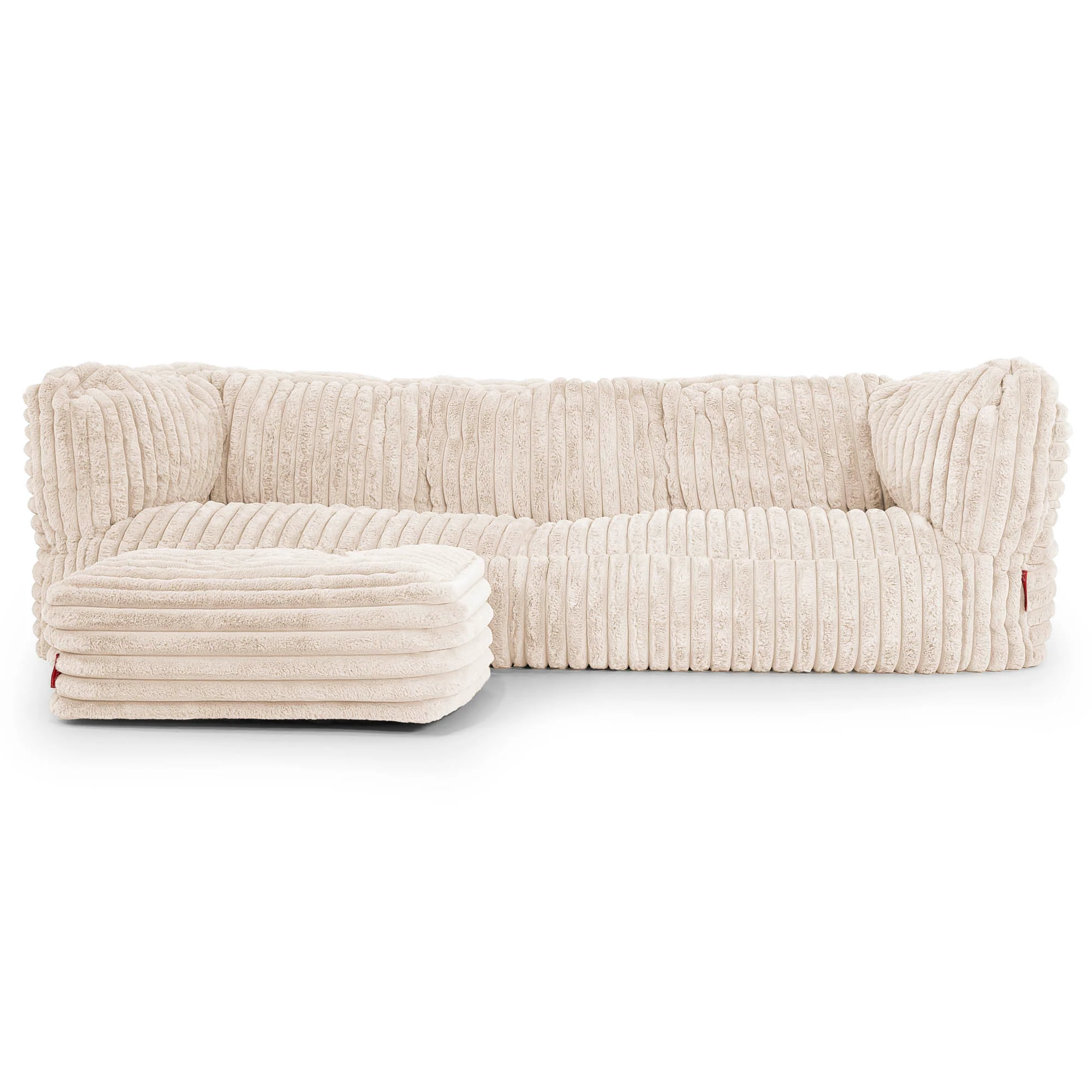 3-Sitzer Albert Sitzsacksofa - Ultra Plüsch Cord Creme - Image 2