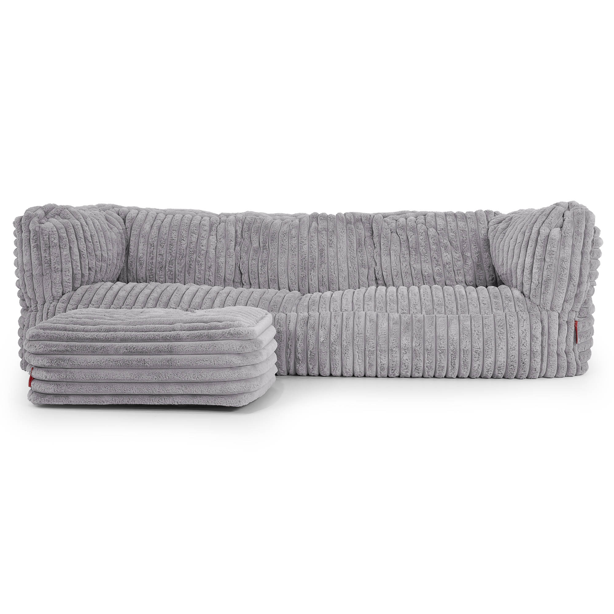 3-Sitzer Albert Sitzsacksofa - Ultra Plüsch Cord Grau - Image 2