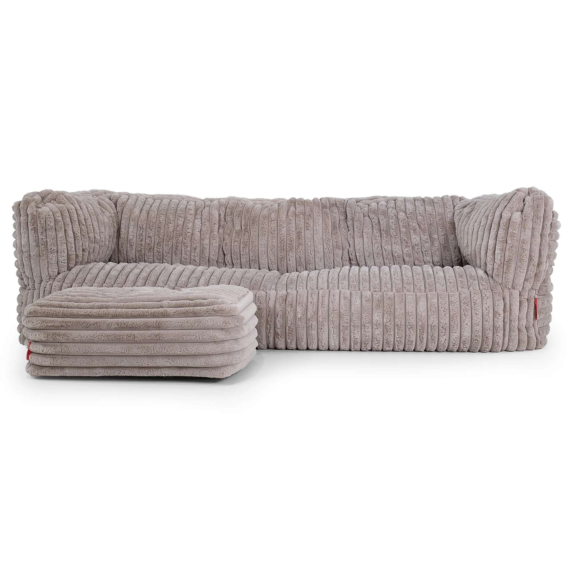 3-Sitzer Albert Sitzsacksofa - Ultra Plüsch Cord Nerzfarben - Image 2