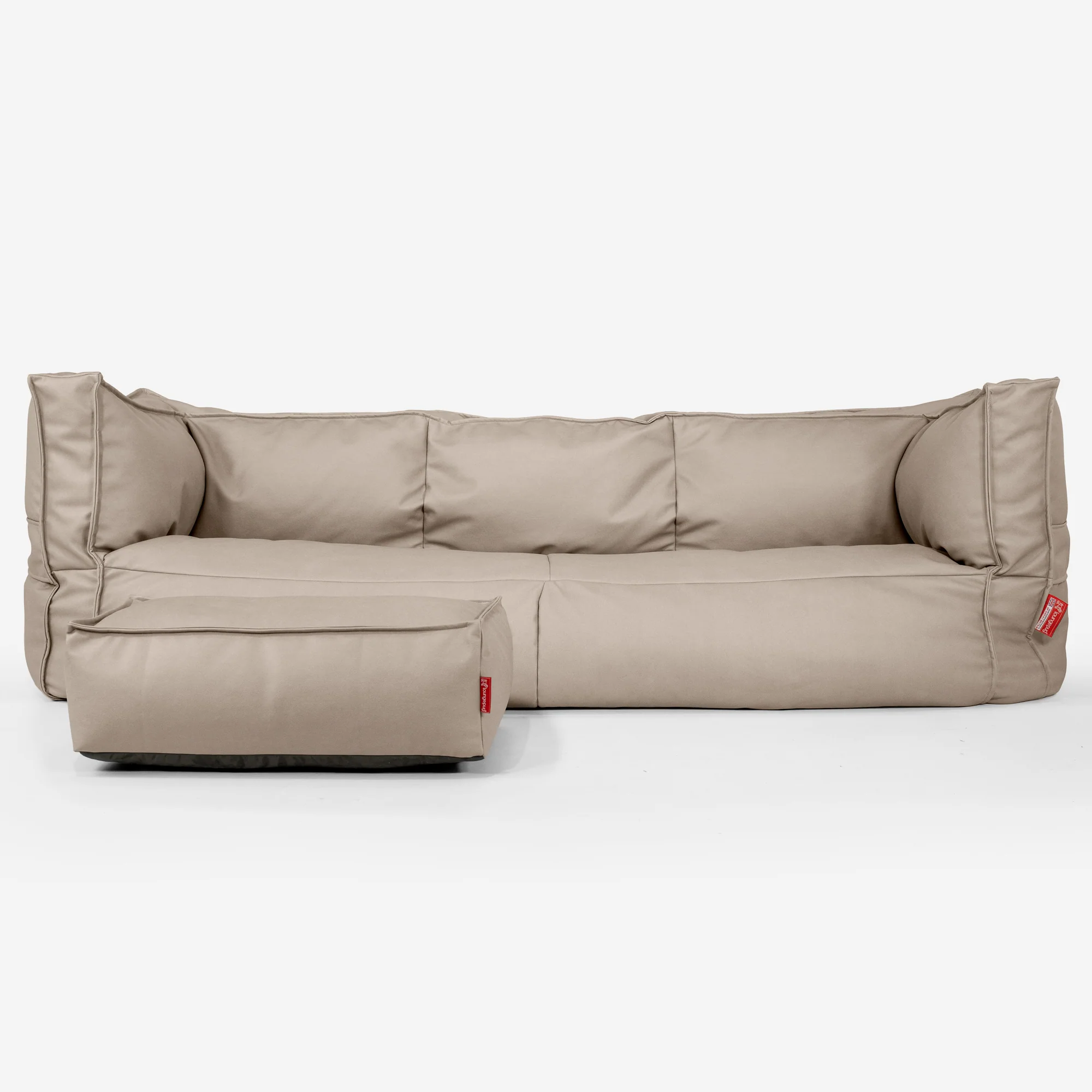 3-Sitzer Albert Sitzsacksofa - Veganes Leder Elfenbein - Image 2
