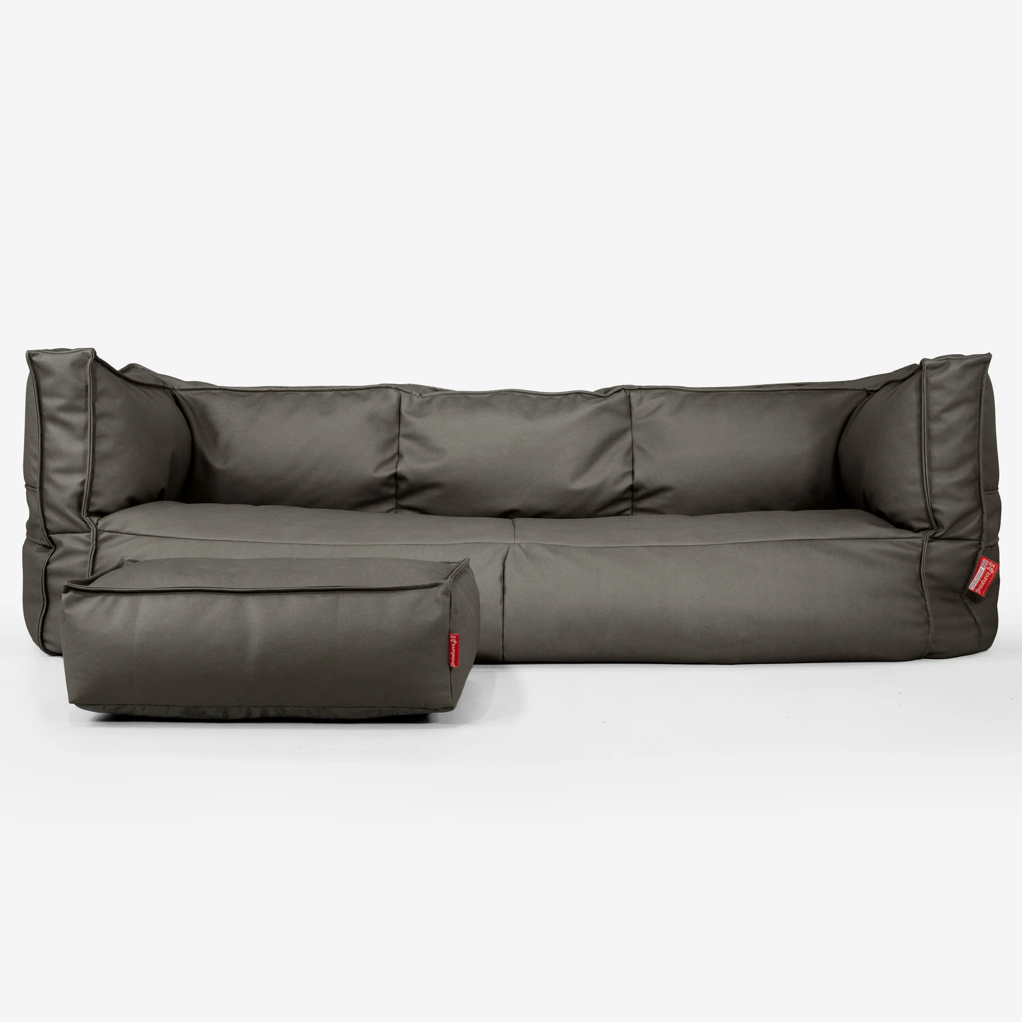 3-Sitzer Albert Sitzsacksofa - Veganes Leder Grau - Image 2