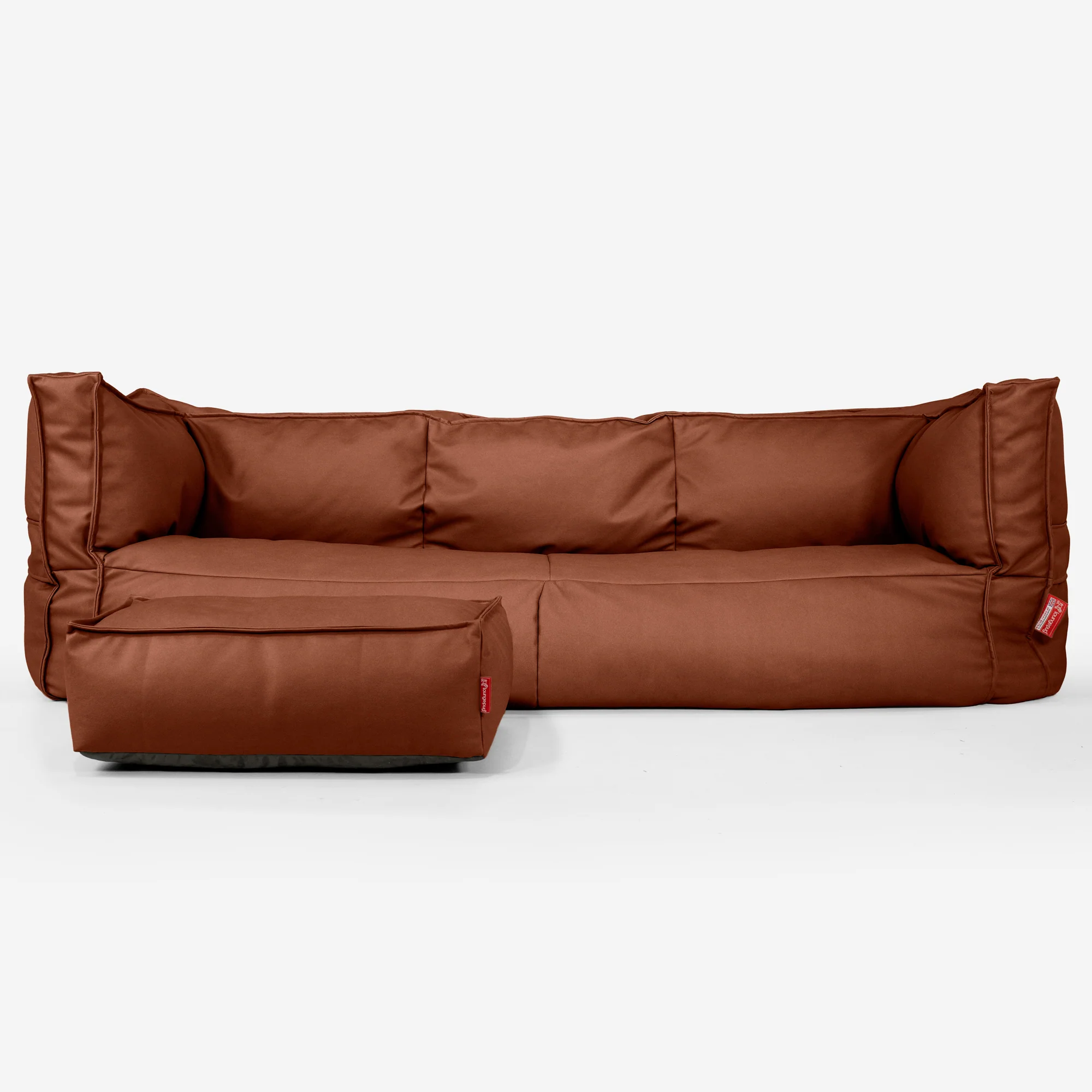 3-Sitzer Albert Sitzsacksofa - Veganes Leder Kastanienbraun - Image 2