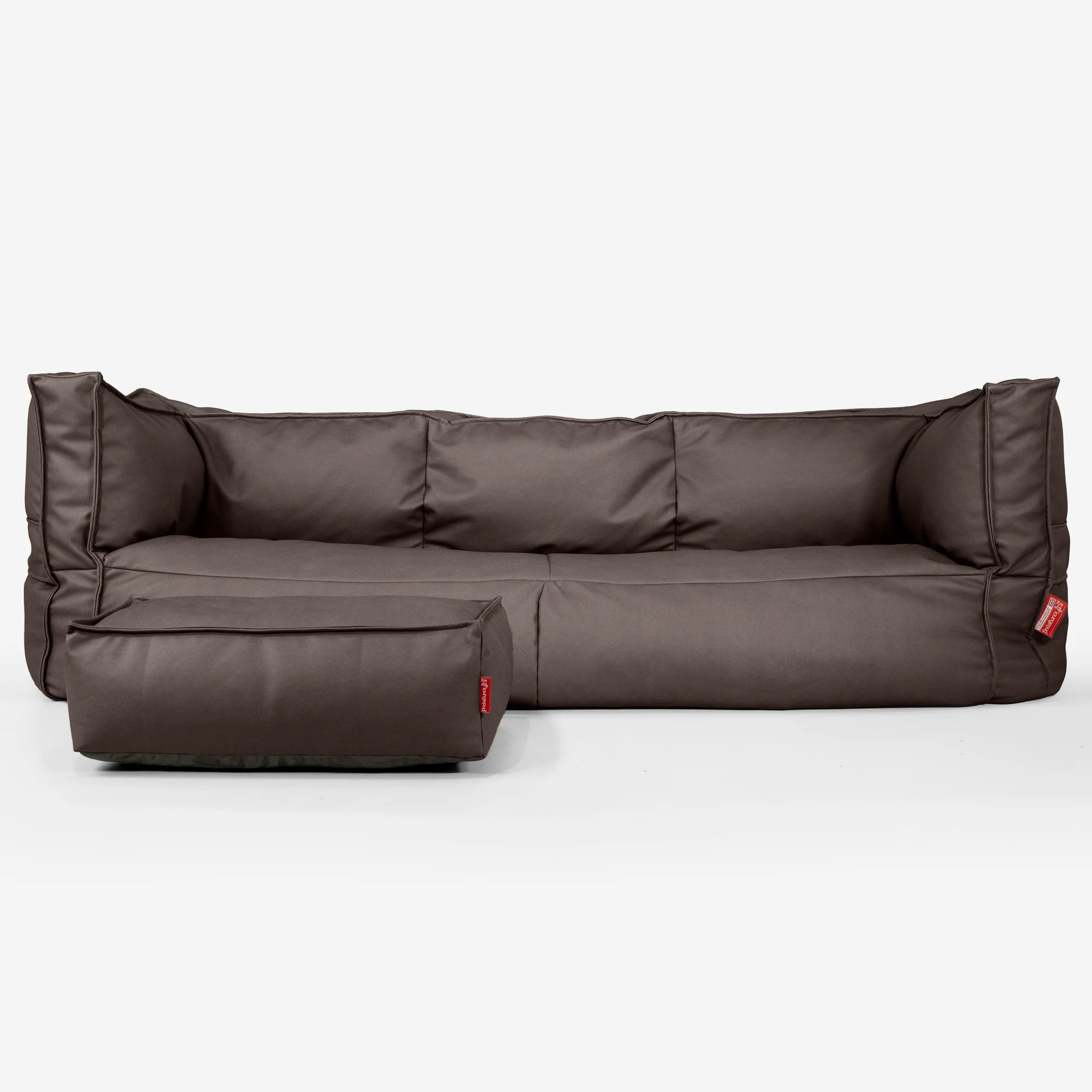 3-Sitzer Albert Sitzsacksofa - Veganes Leder Schoko - Image 2