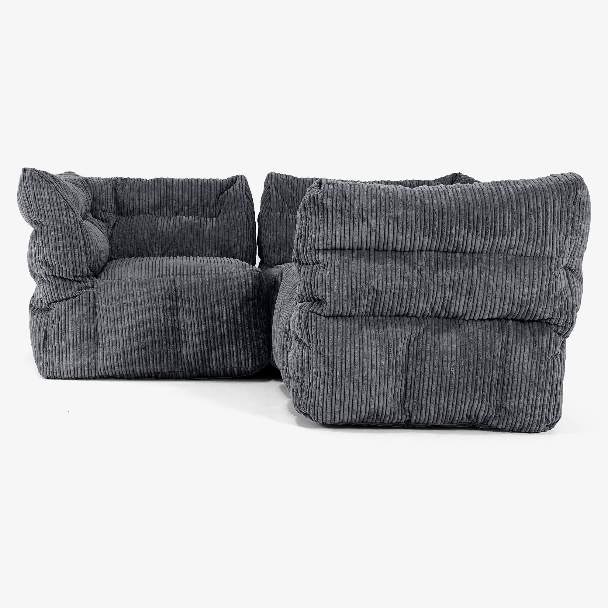 3-Sitzer Modulares Ecksofa-Set - Cord Schwarz - Image 2