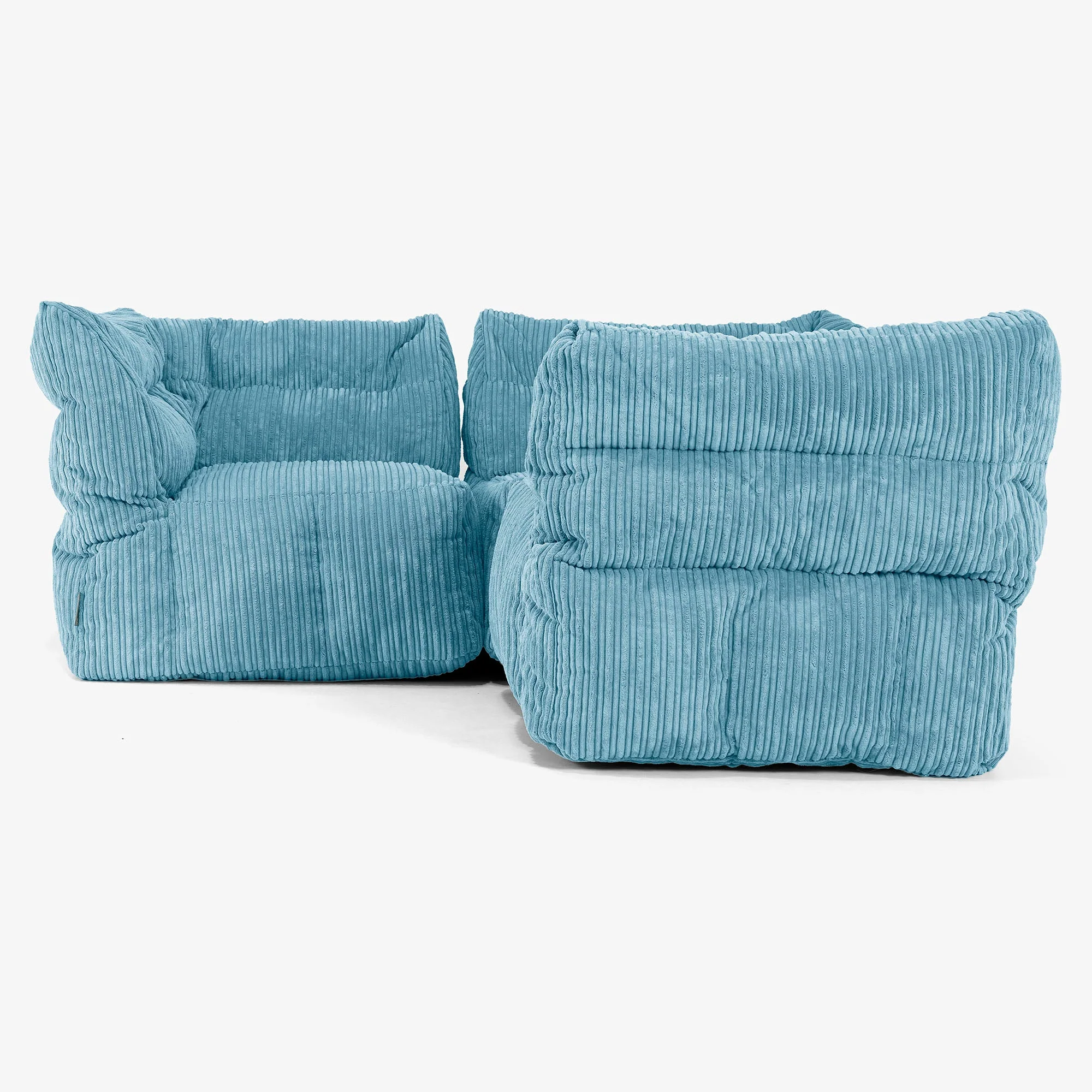 3-Sitzer Modulares Ecksofa-Set - Cord Türkis - Image 2