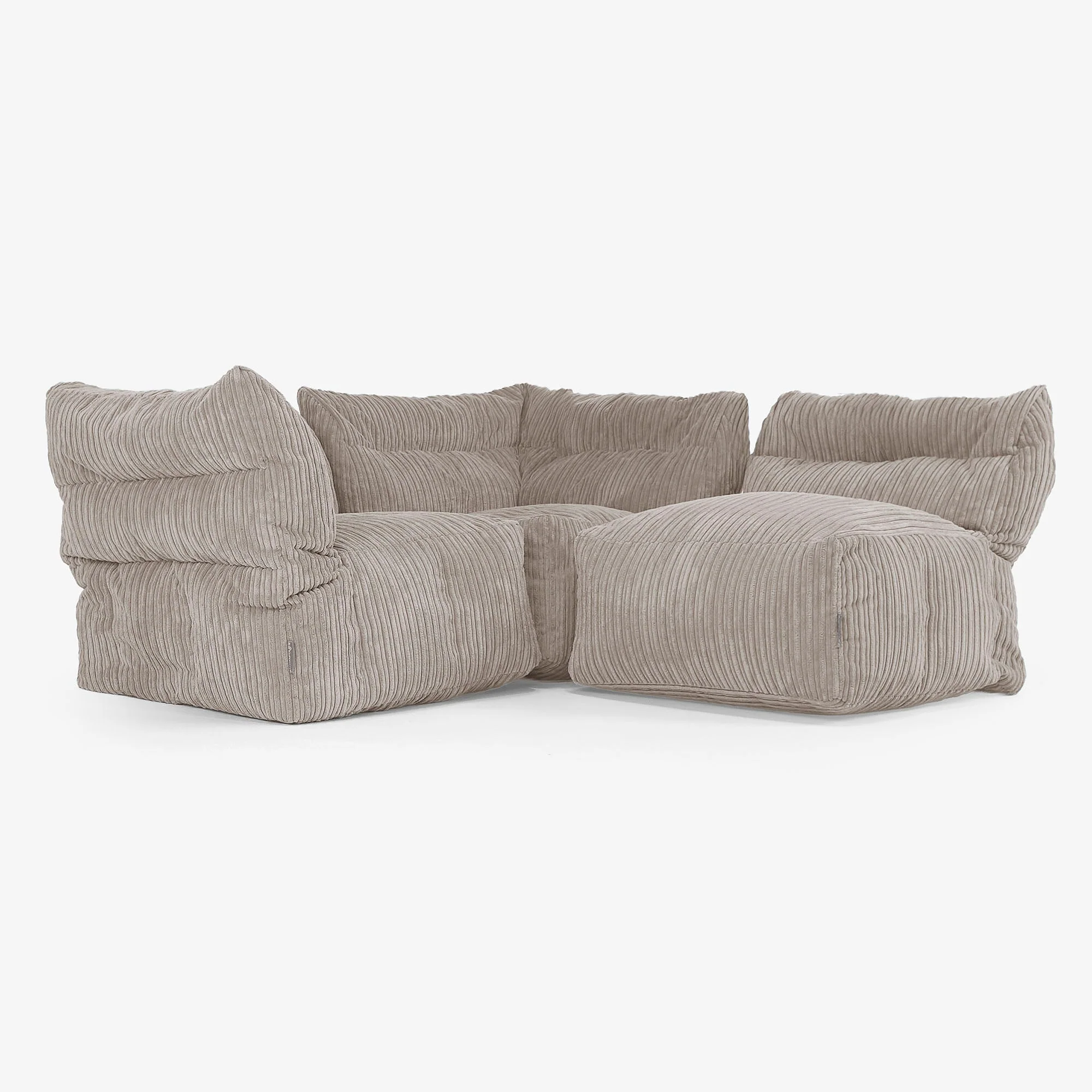 3-Sitzer Modulares Sofa-Set - Cord Beigegrau - Image 3