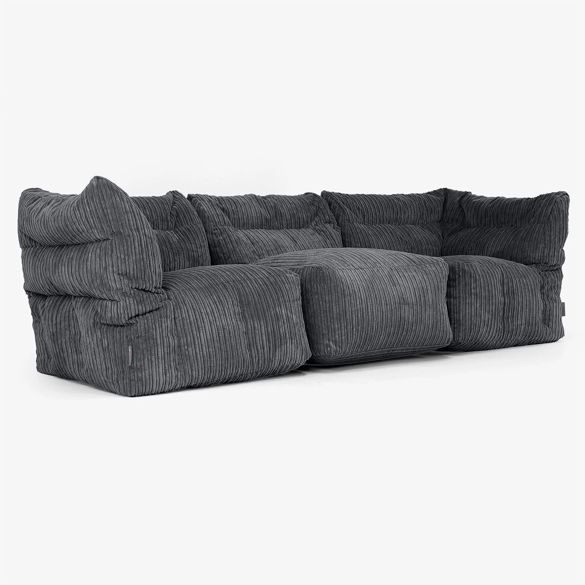 3-Sitzer Modulares Sofa-Set - Cord Schwarz - Image 2