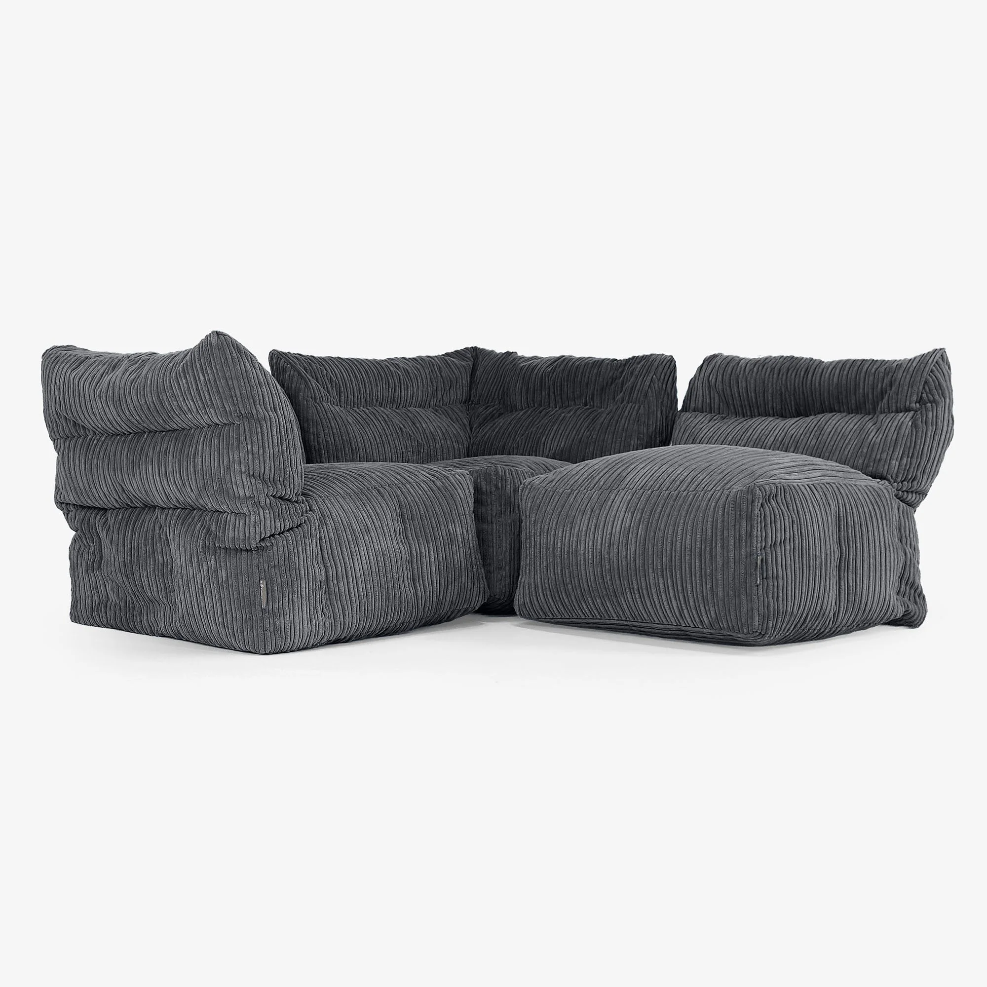 3-Sitzer Modulares Sofa-Set - Cord Schwarz - Image 3