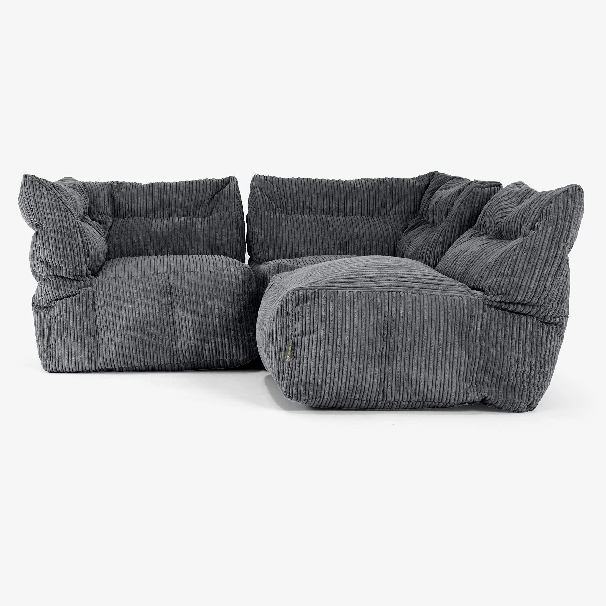 3-Sitzer Modulares Sofa-Set - Cord Schwarz - Image 4
