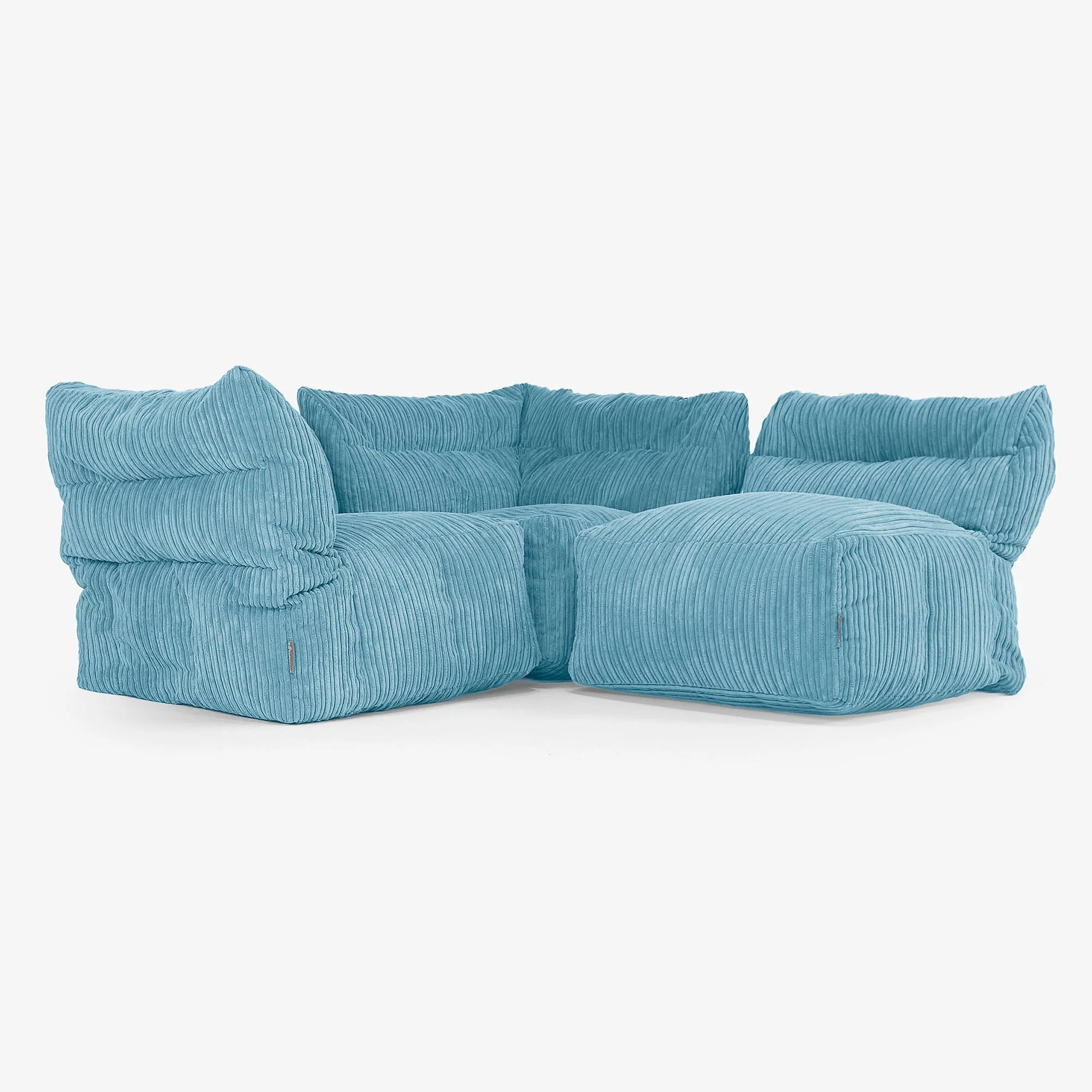 3-Sitzer Modulares Sofa-Set - Cord Türkis - Image 3