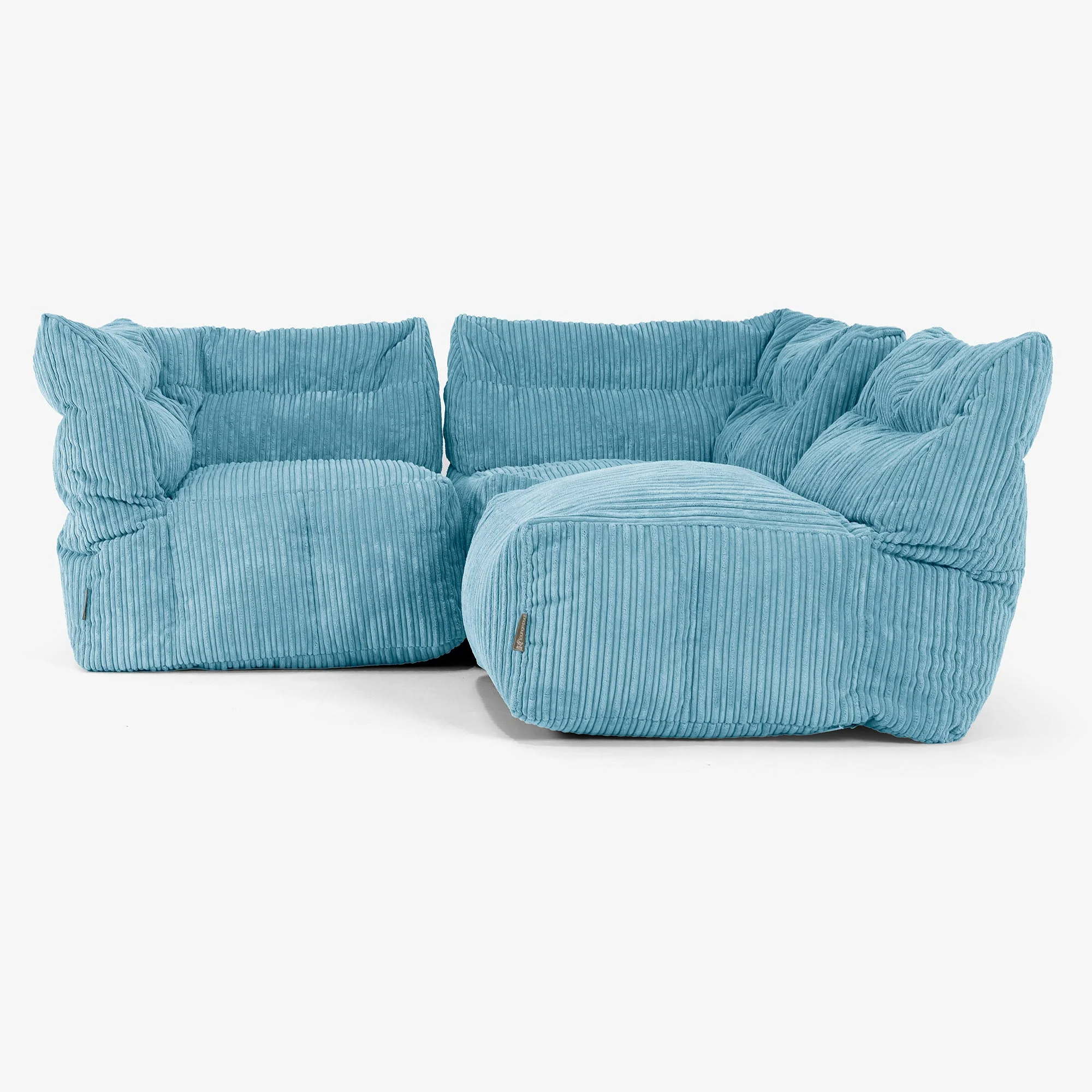 3-Sitzer Modulares Sofa-Set - Cord Türkis - Image 4