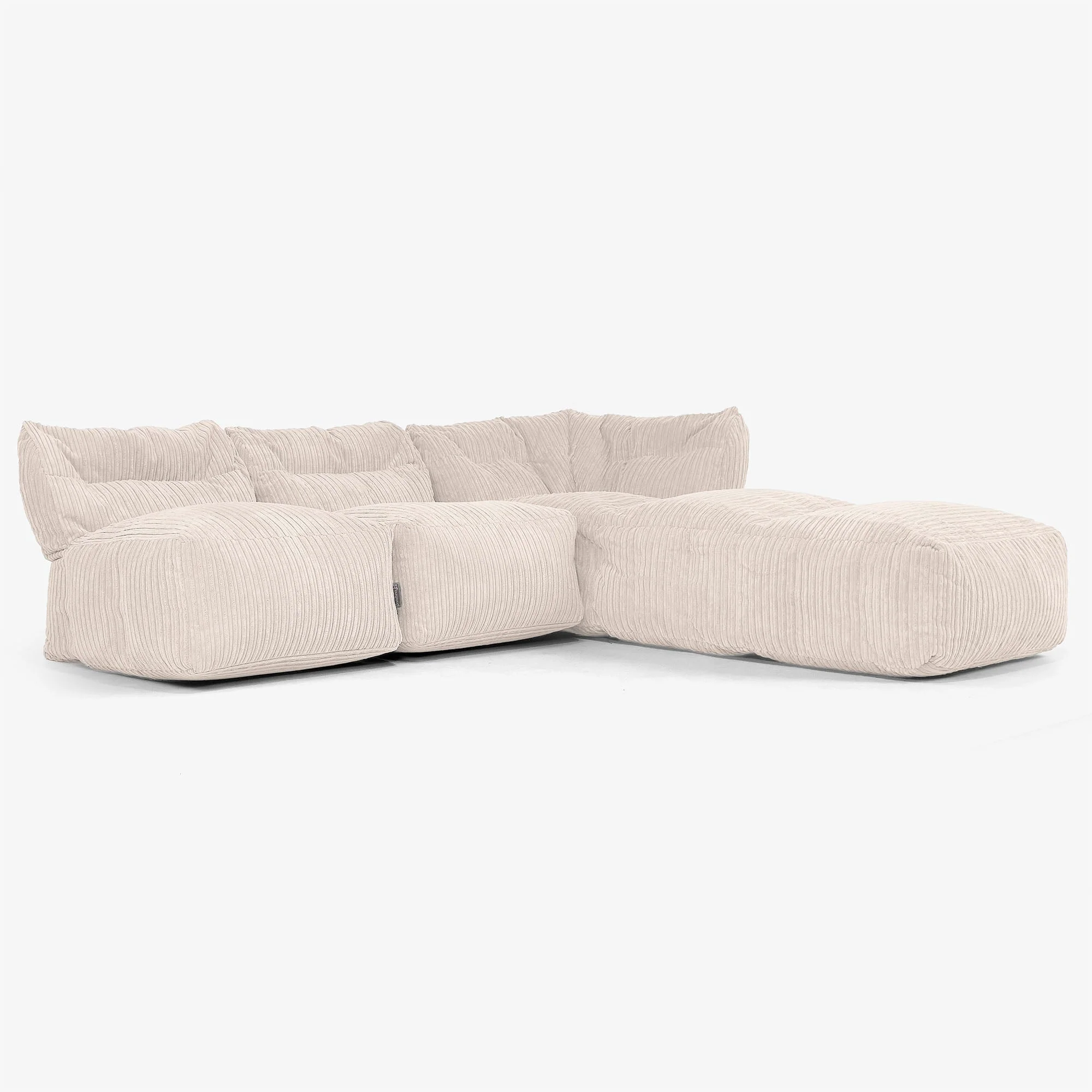 3-Sitzer Modulares Sofa-Set mit Récamiere rechts, ohne Armlehnen - Cord Elfenbein - Image 2