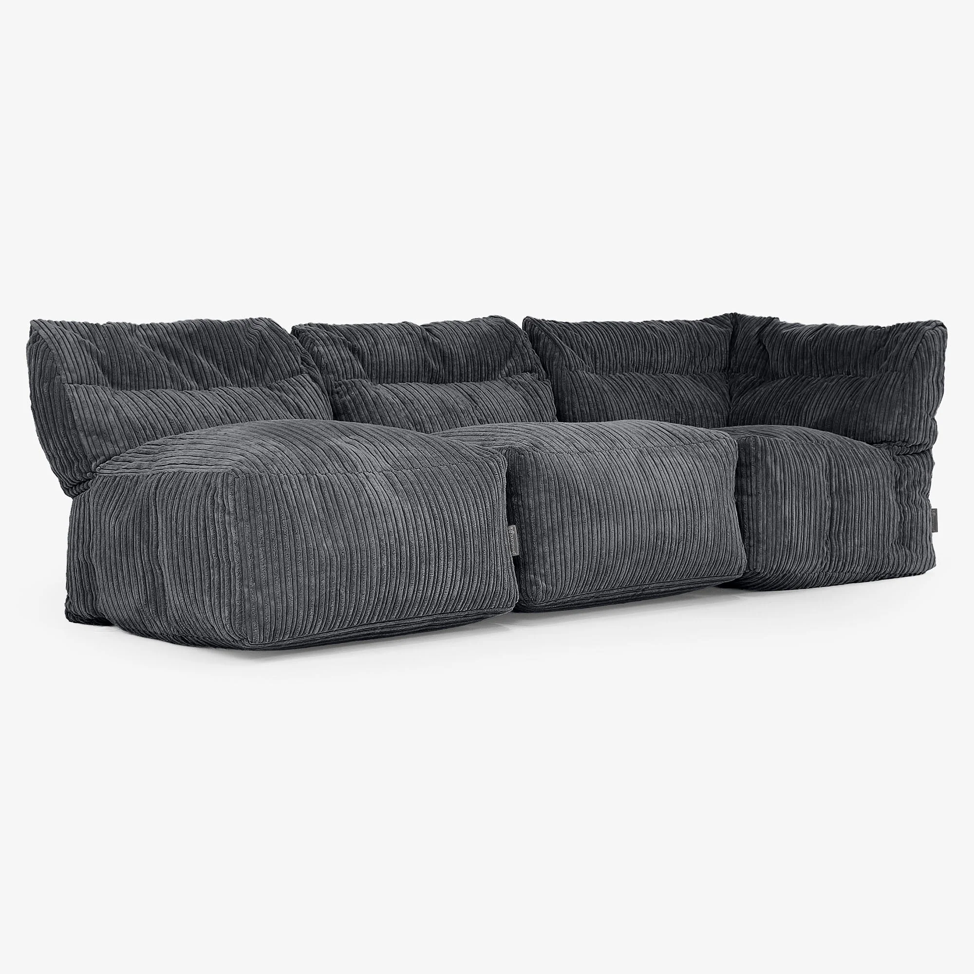 3-Sitzer Modulares Sofa-Set ohne Armlehnen - Cord Schwarz - Image 3