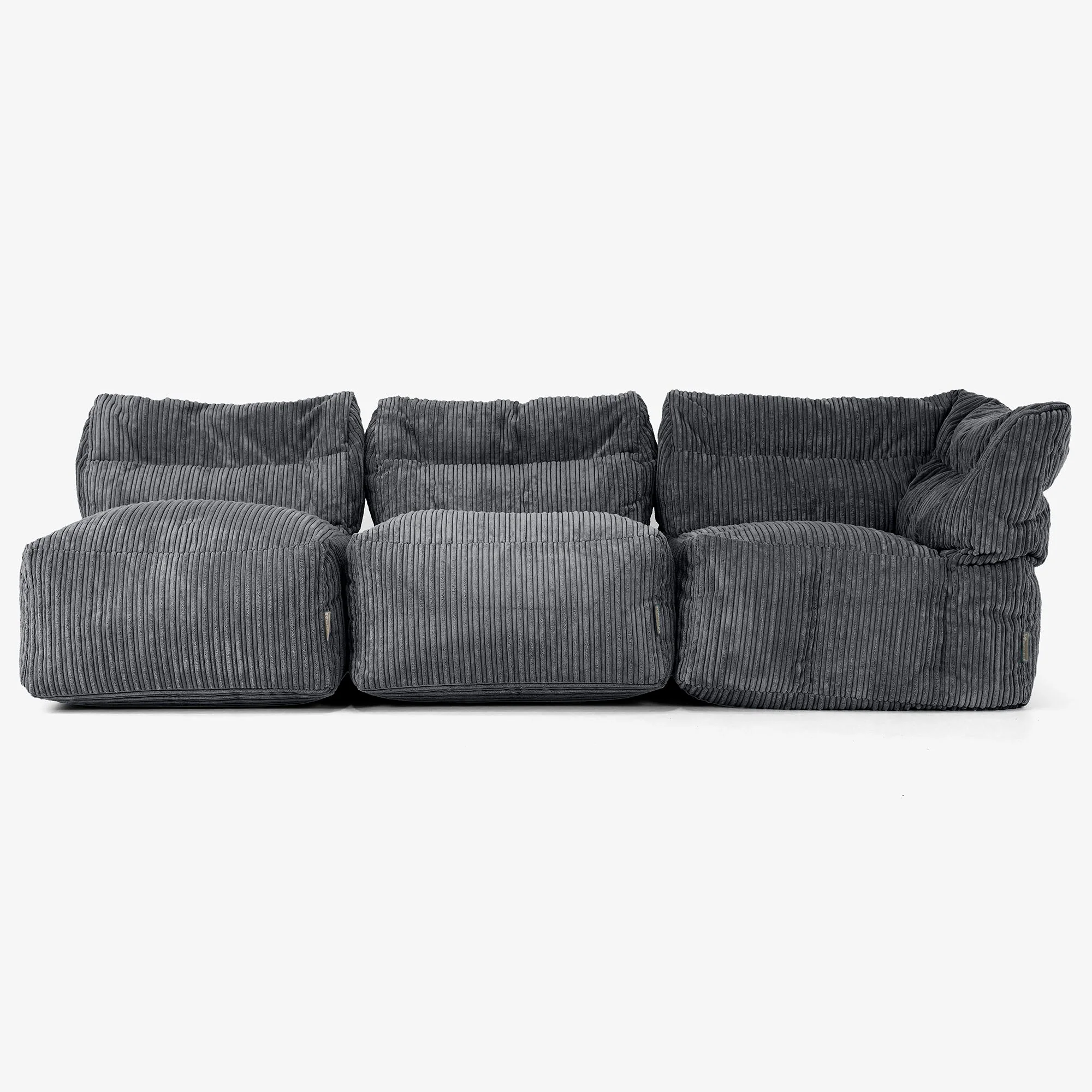 3-Sitzer Modulares Sofa-Set ohne Armlehnen - Cord Schwarz - Image 4