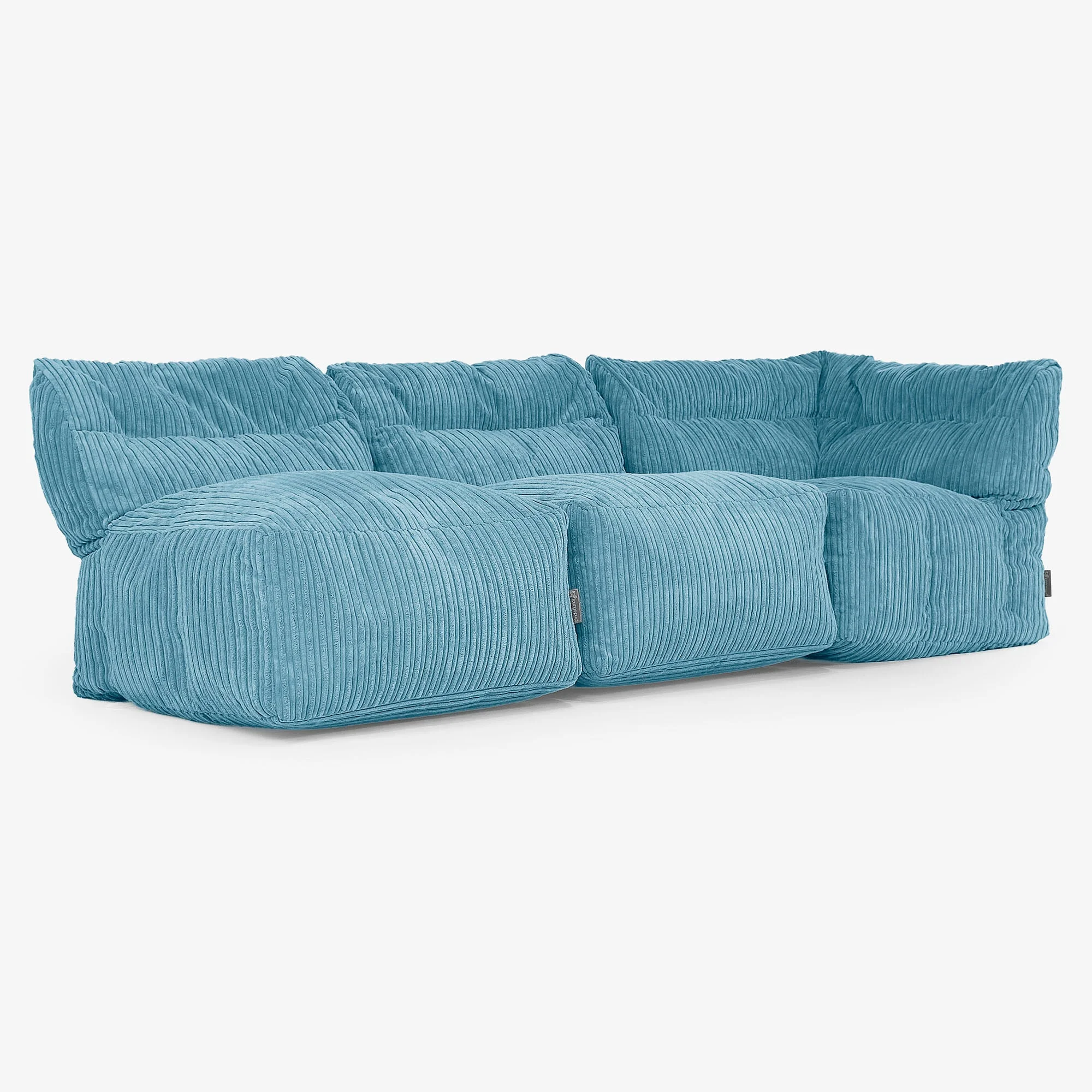 3-Sitzer Modulares Sofa-Set ohne Armlehnen - Cord Türkis - Image 3