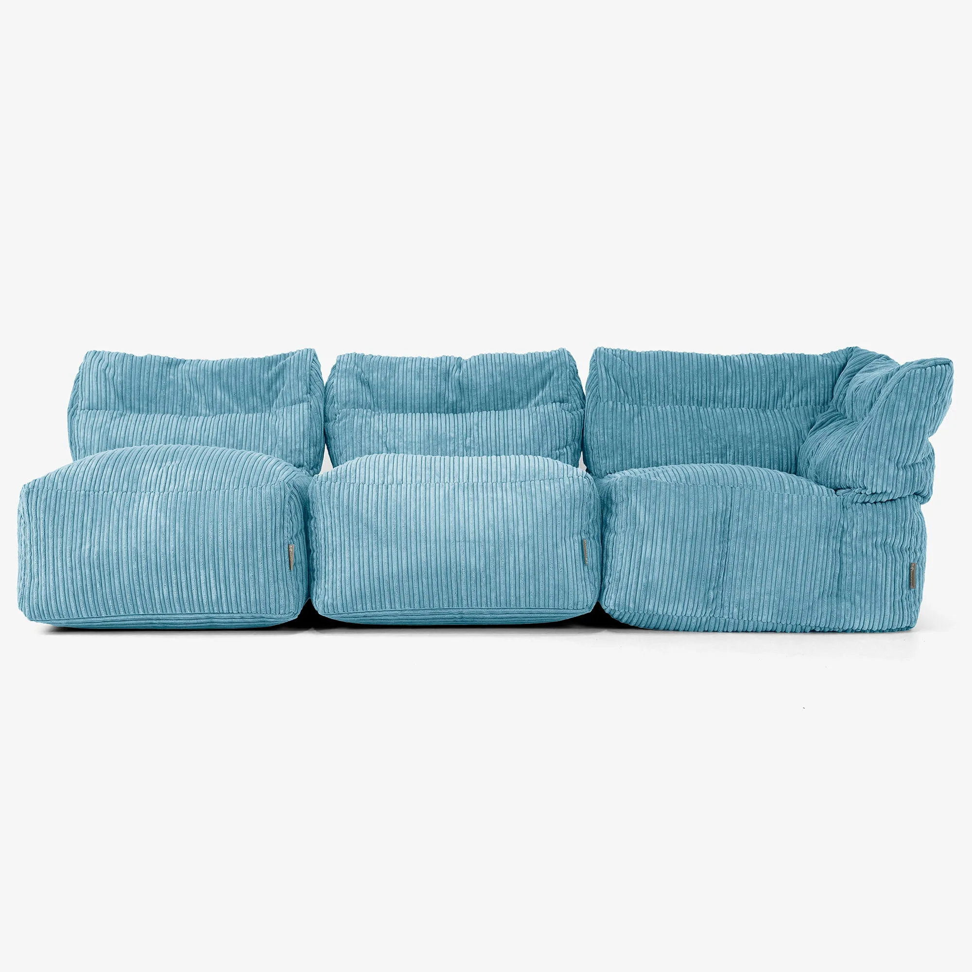 3-Sitzer Modulares Sofa-Set ohne Armlehnen - Cord Türkis - Image 4