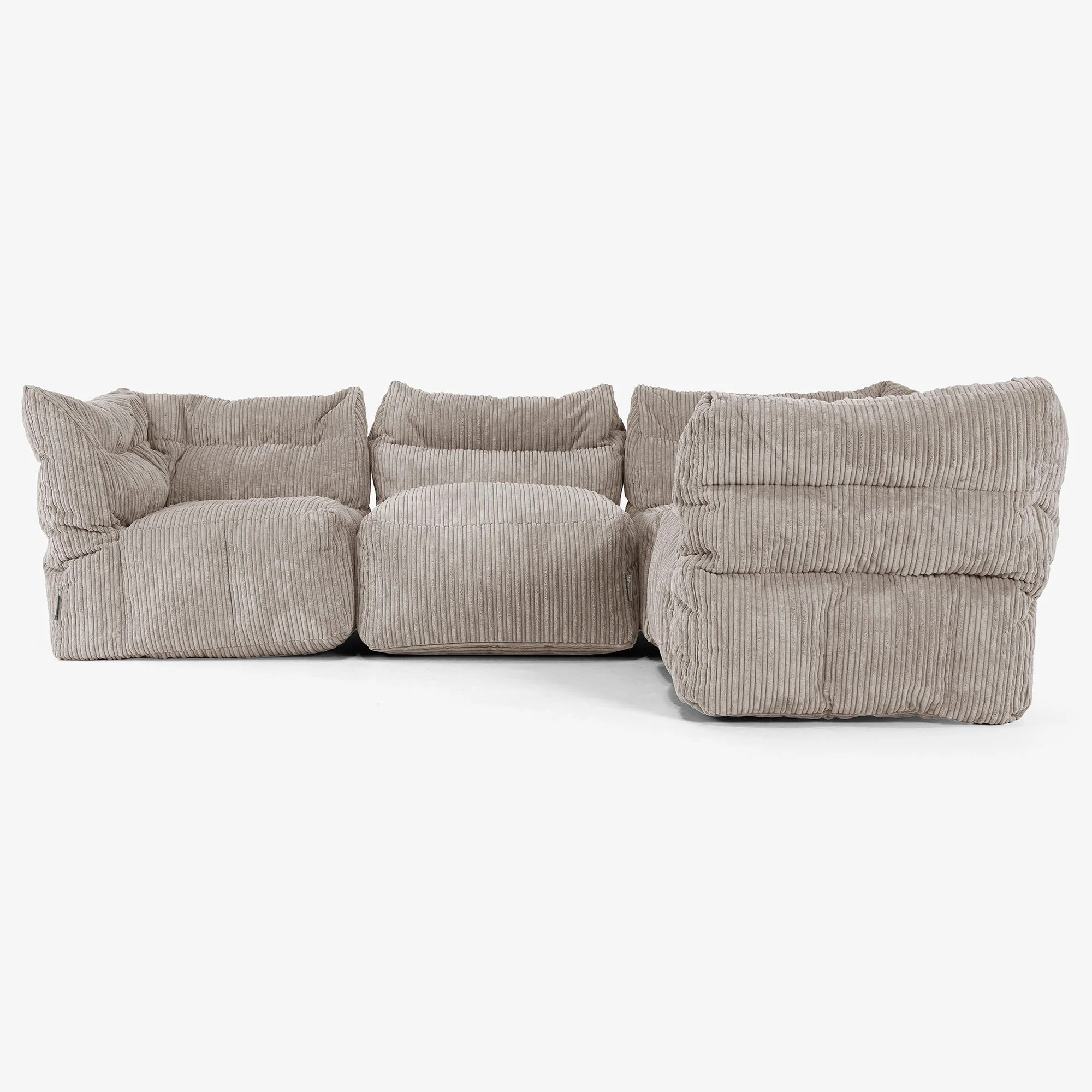 4-Sitzer Modulares Ecksofa-Set - Cord Beigegrau - Image 2