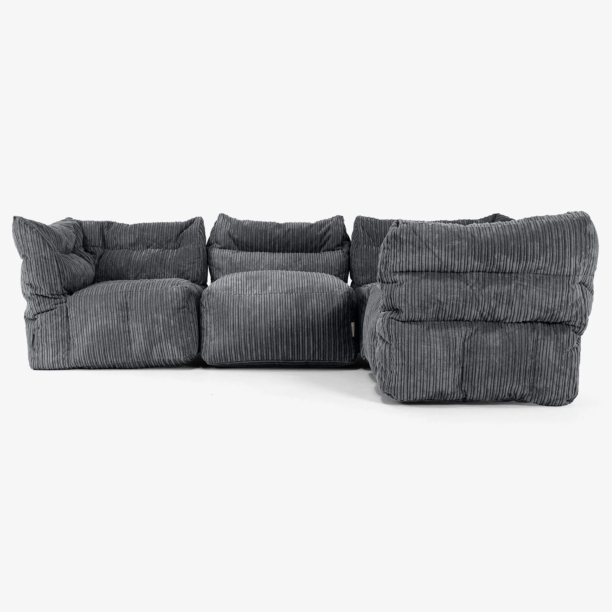 4-Sitzer Modulares Ecksofa-Set - Cord Schwarz - Image 2