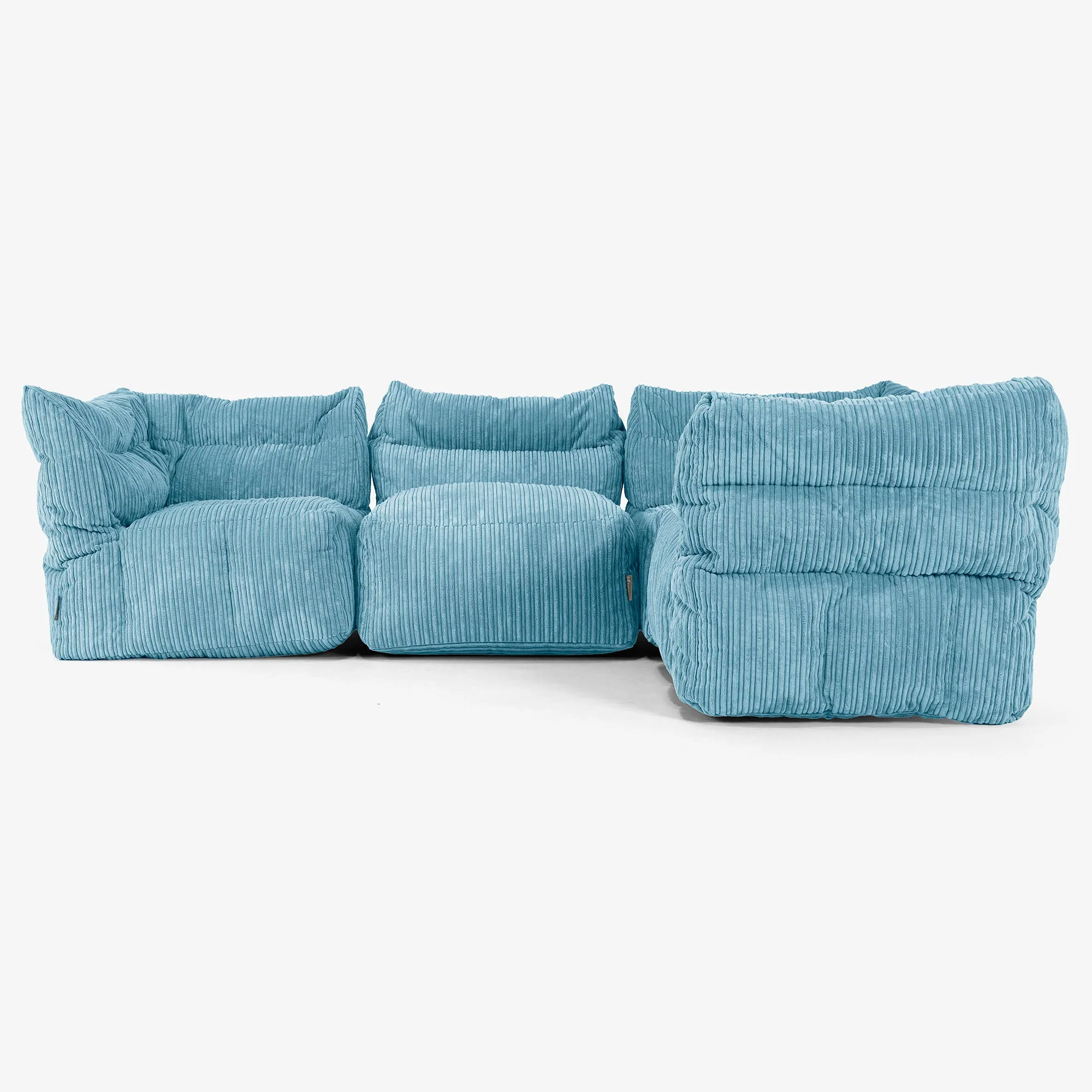 4-Sitzer Modulares Ecksofa-Set - Cord Türkis - Image 2