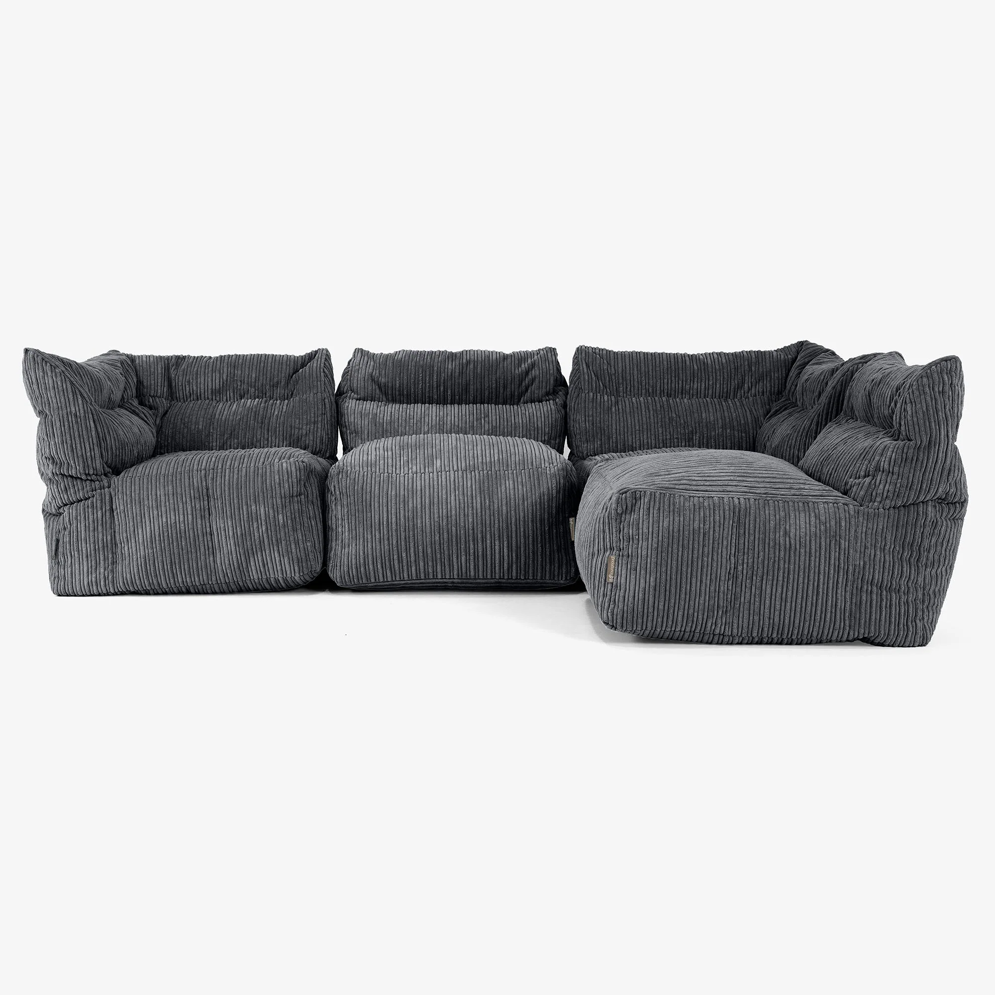 4-Sitzer Modulares Sofa-Set - Cord Schwarz - Image 3