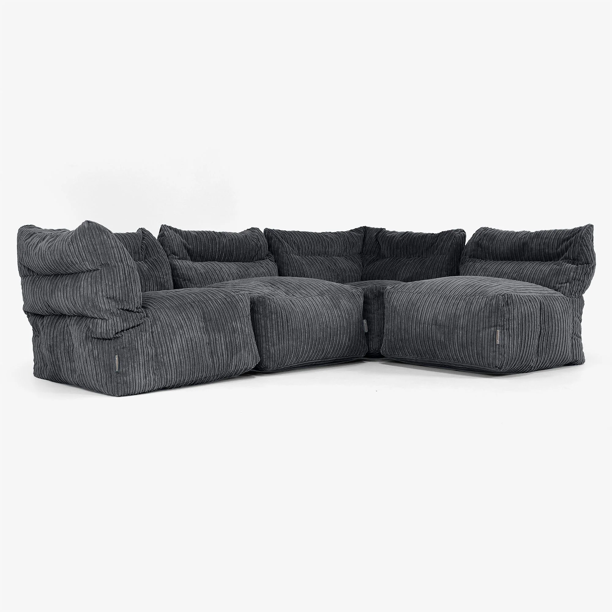 4-Sitzer Modulares Sofa-Set - Cord Schwarz - Image 4