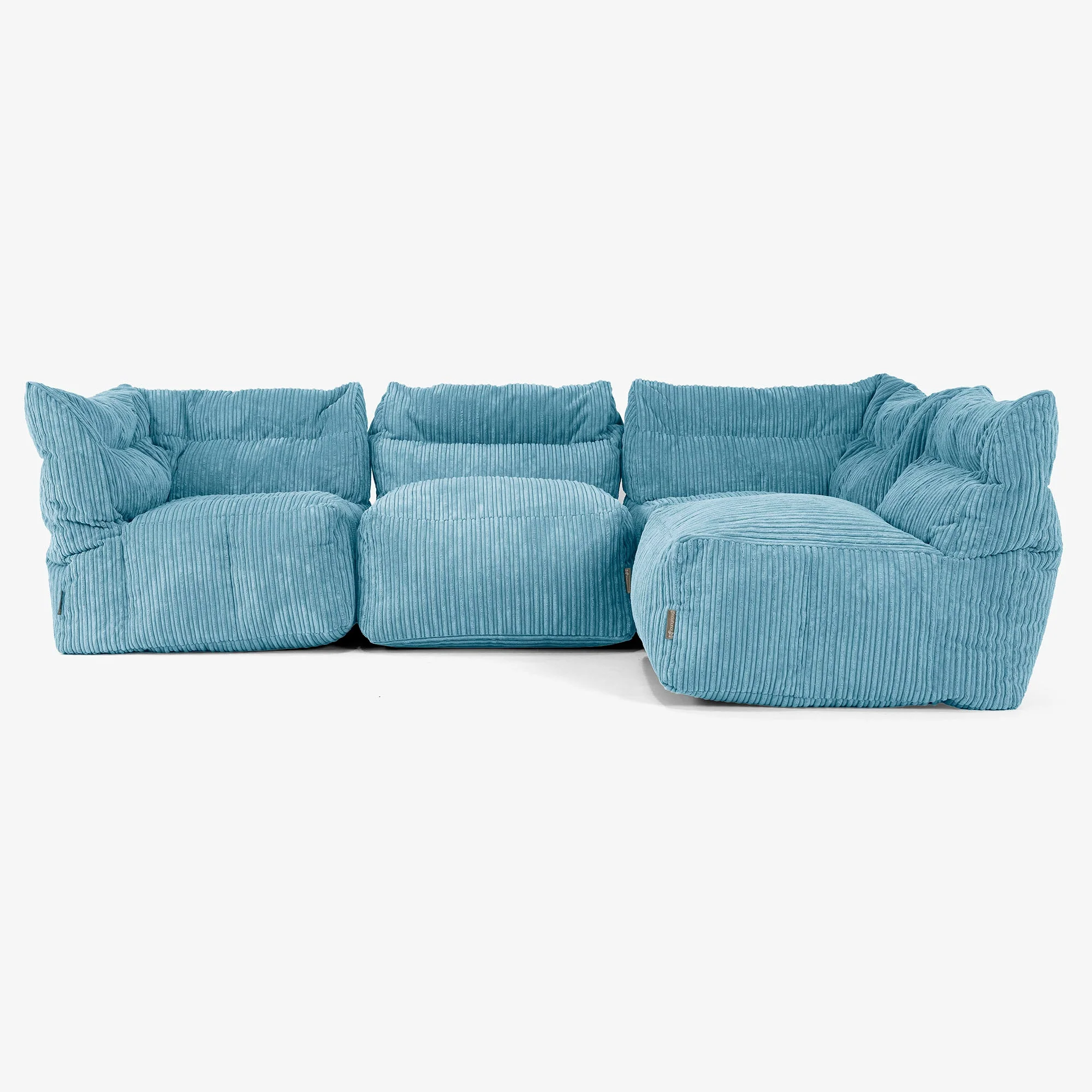 4-Sitzer Modulares Sofa-Set - Cord Türkis - Image 3