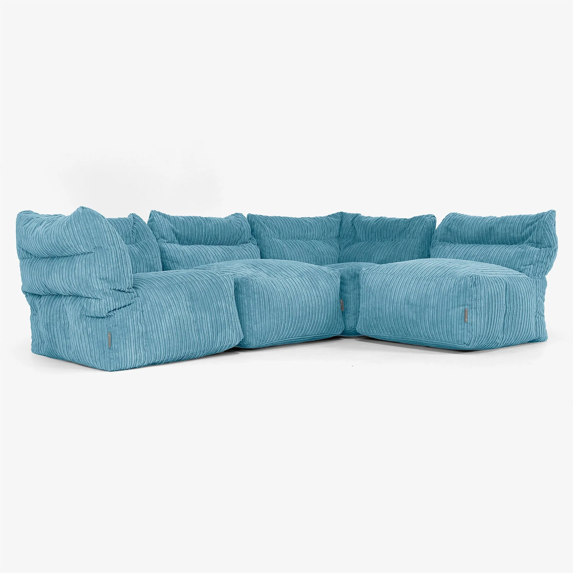 4-Sitzer Modulares Sofa-Set - Cord Türkis - Image 4