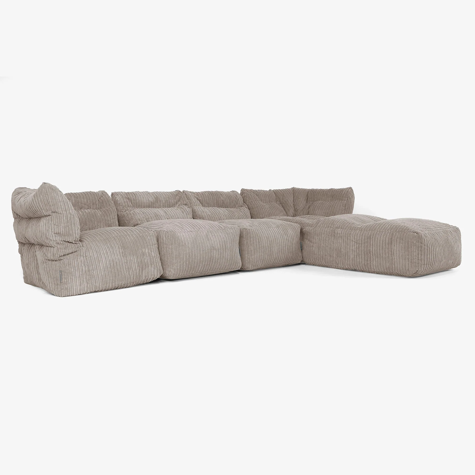 4-Sitzer Modulares Sofa-Set mit Récamiere rechts - Cord Beigegrau - Image 2