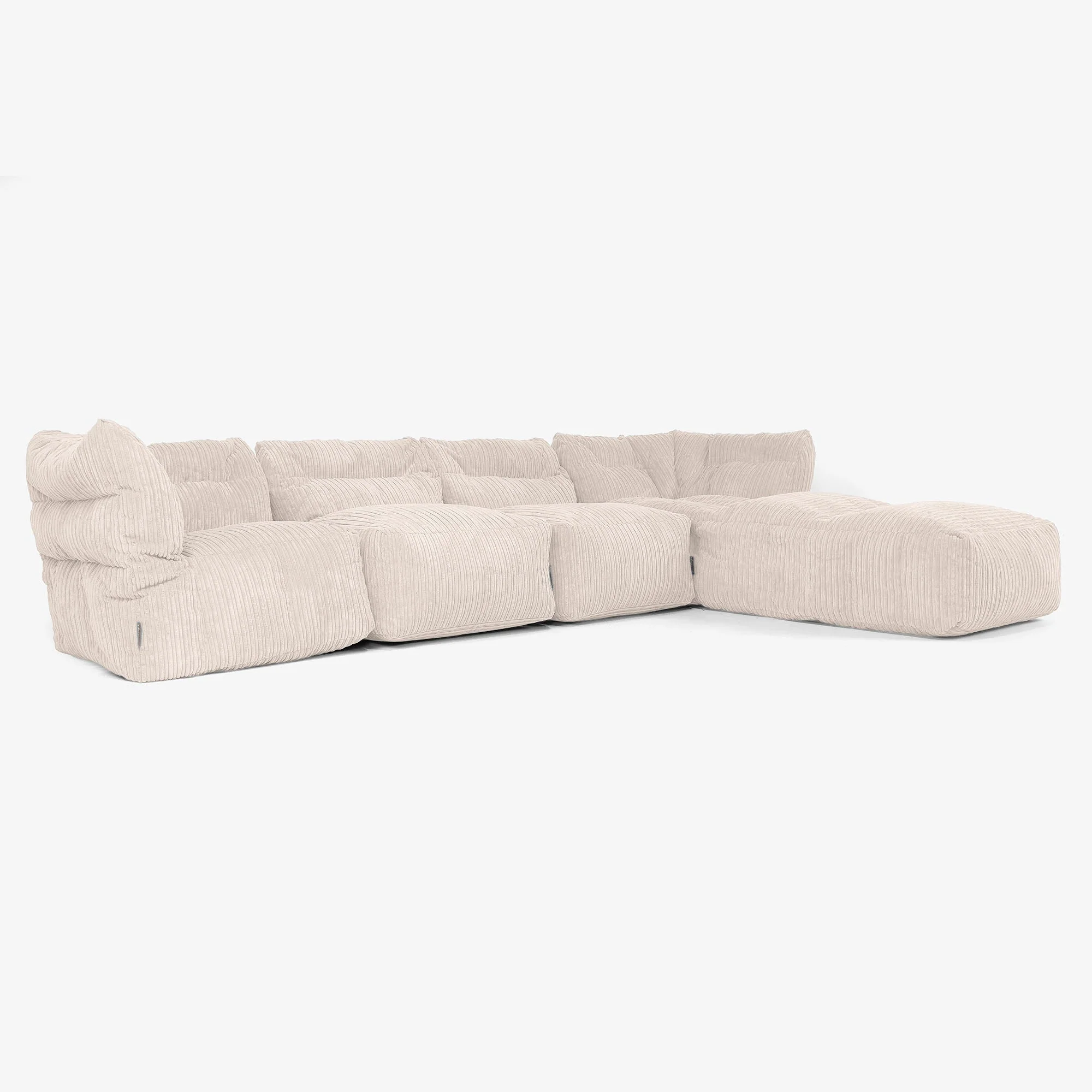 4-Sitzer Modulares Sofa-Set mit Récamiere rechts - Cord Elfenbein - Image 2
