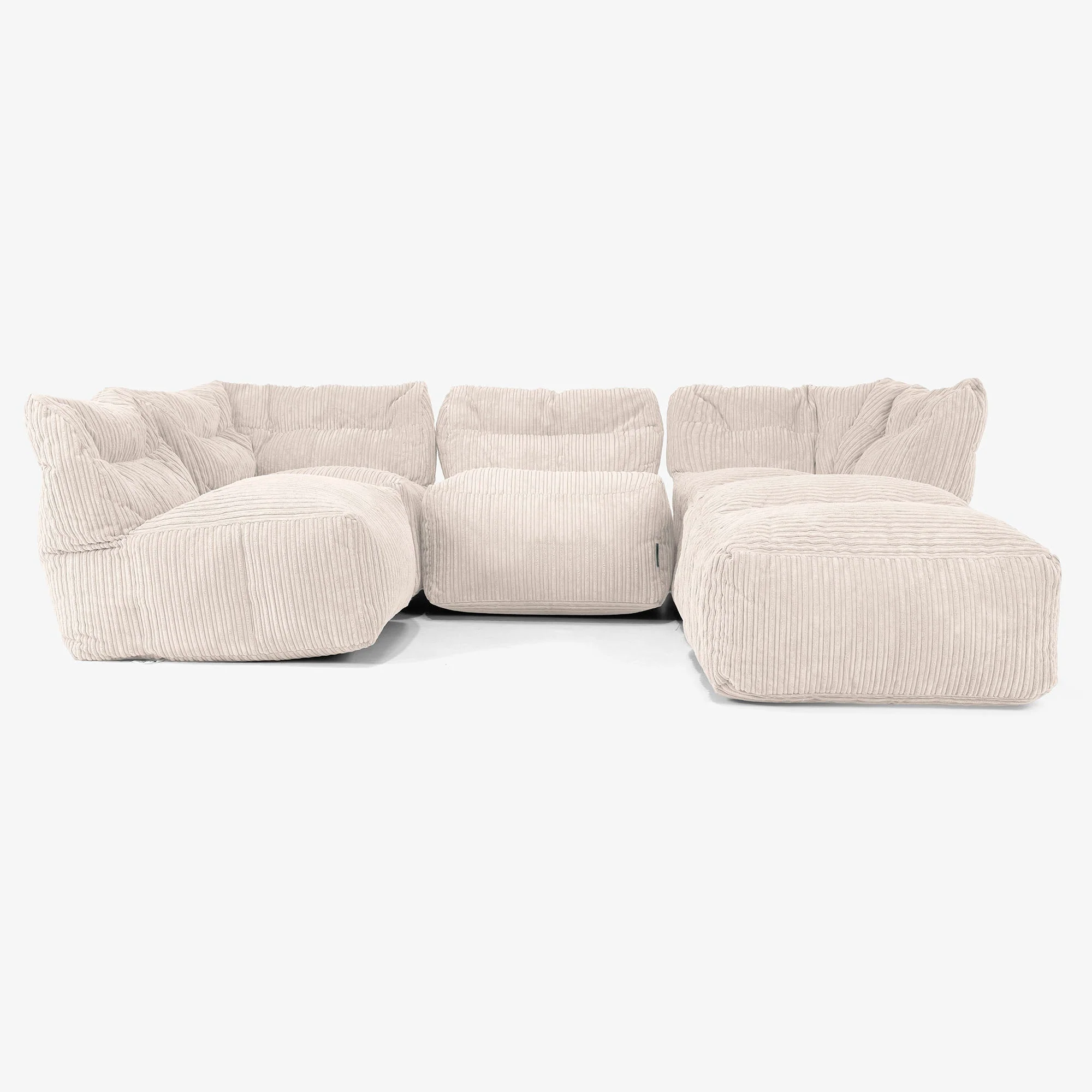 4-Sitzer Modulares Sofa-Set mit Récamiere rechts - Cord Elfenbein - Image 3