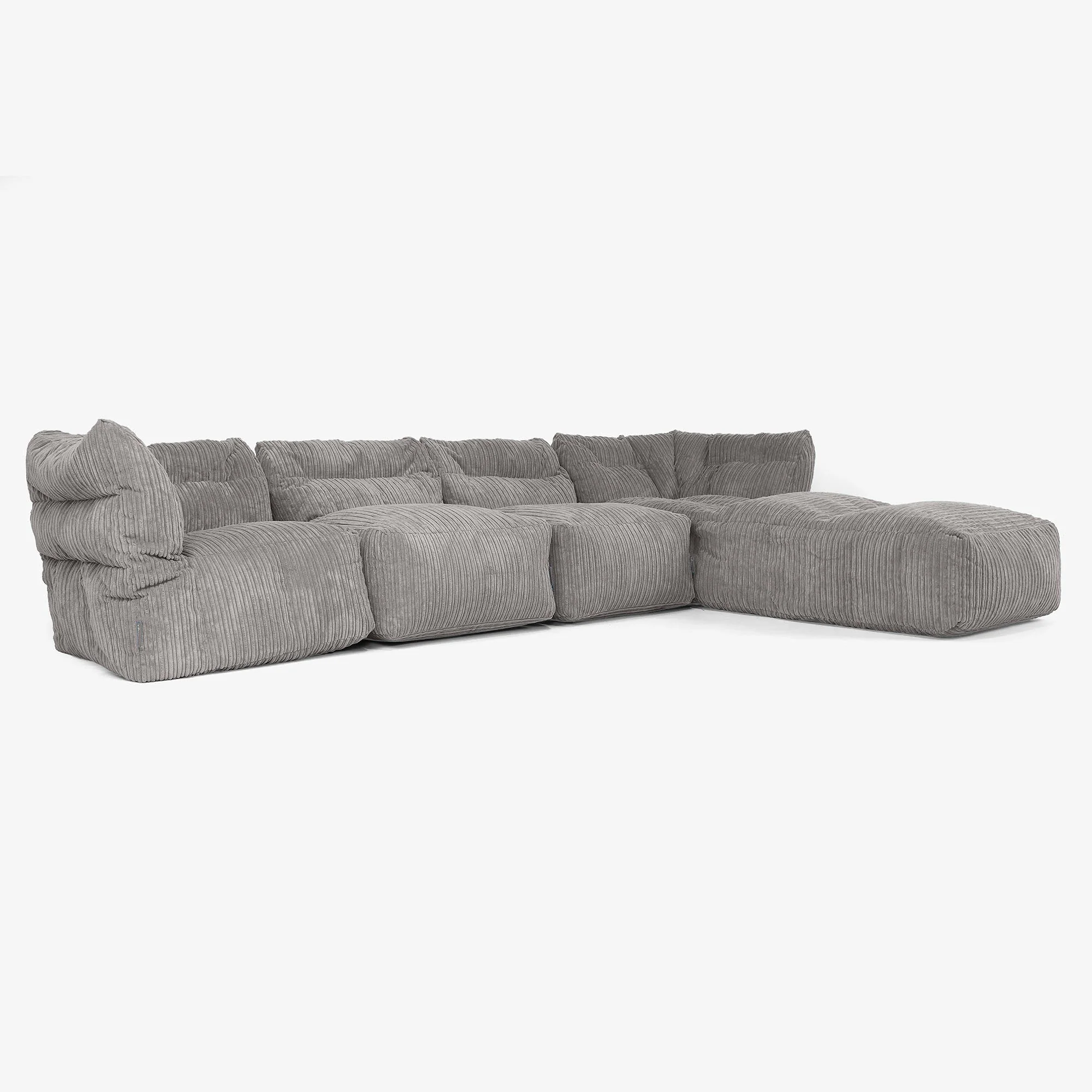 4-Sitzer Modulares Sofa-Set mit Récamiere rechts - Cord Graphitgrau - Image 2