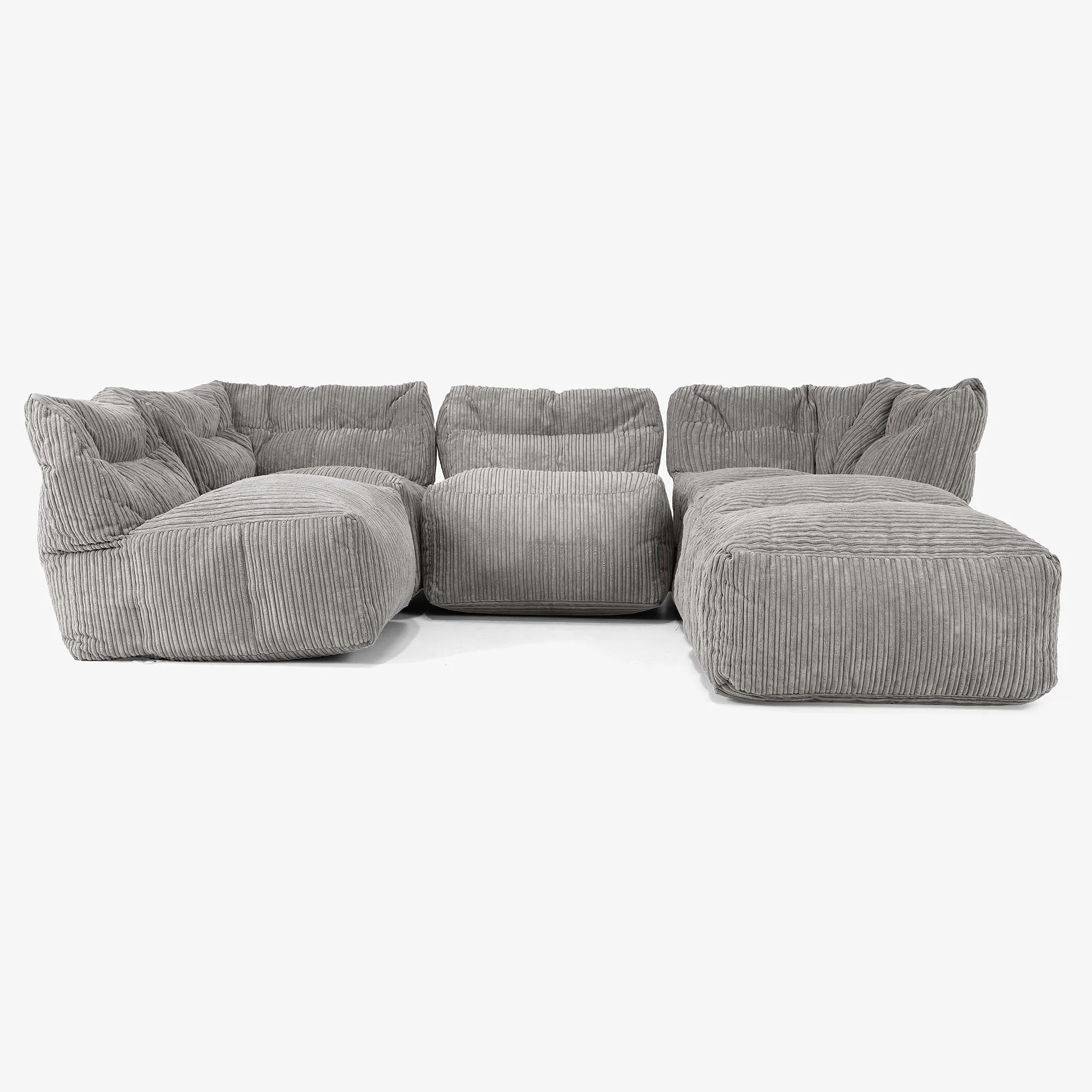 4-Sitzer Modulares Sofa-Set mit Récamiere rechts - Cord Graphitgrau - Image 3