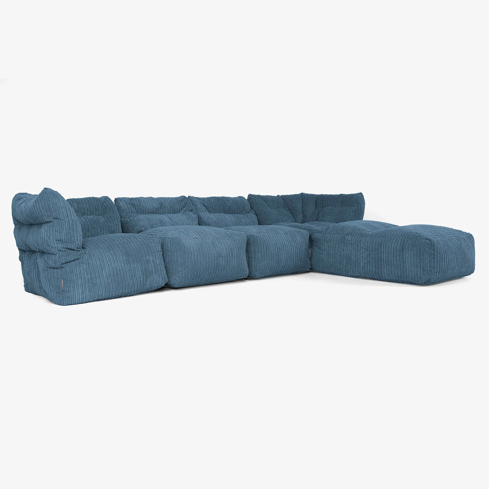 4-Sitzer Modulares Sofa-Set mit Récamiere rechts - Cord Marineblau - Image 2
