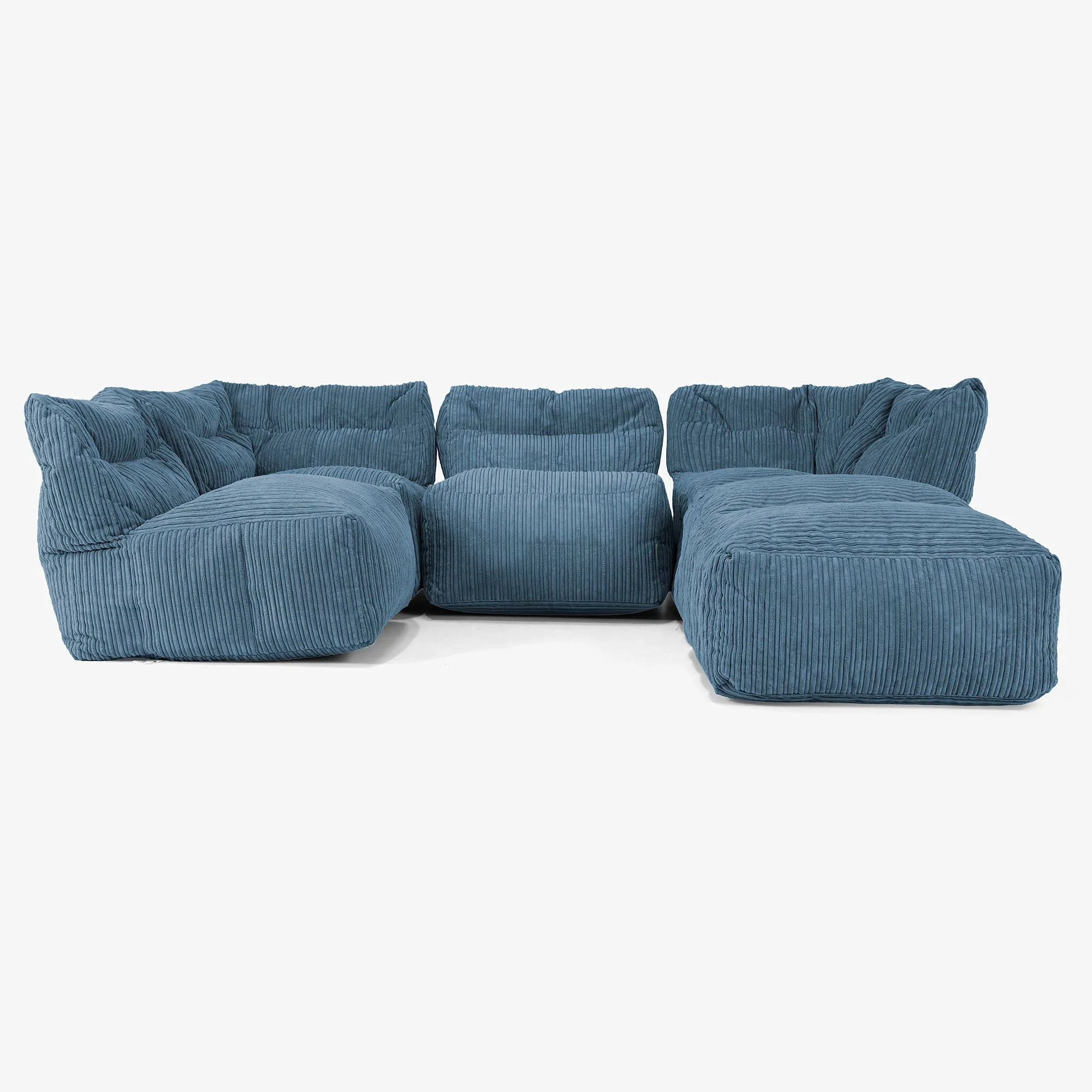 4-Sitzer Modulares Sofa-Set mit Récamiere rechts - Cord Marineblau - Image 3