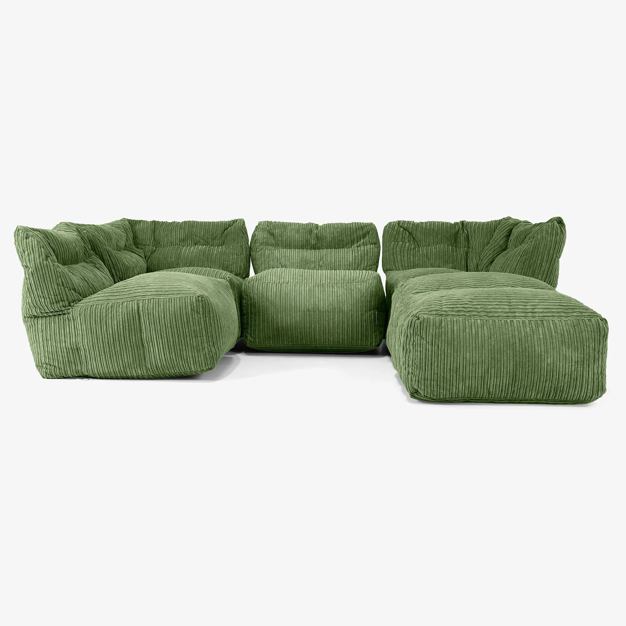 4-Sitzer Modulares Sofa-Set mit Récamiere rechts - Cord Nadelwaldgrün - Image 3