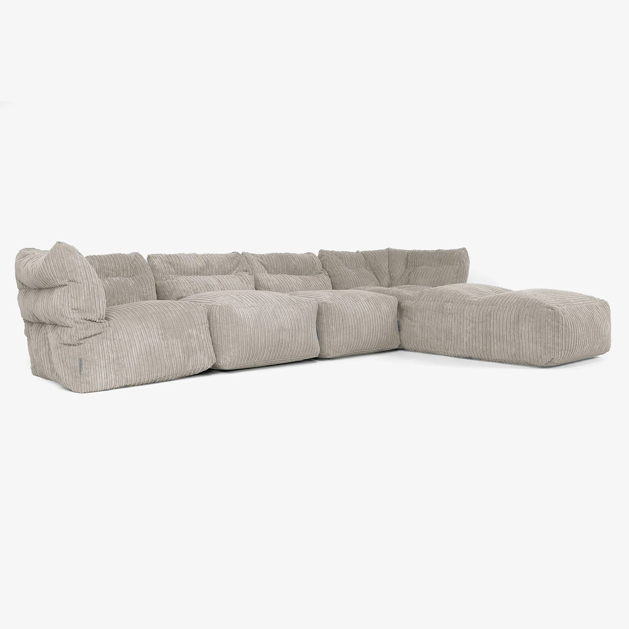 4-Sitzer Modulares Sofa-Set mit Récamiere rechts - Cord Nerzfarben - Image 2