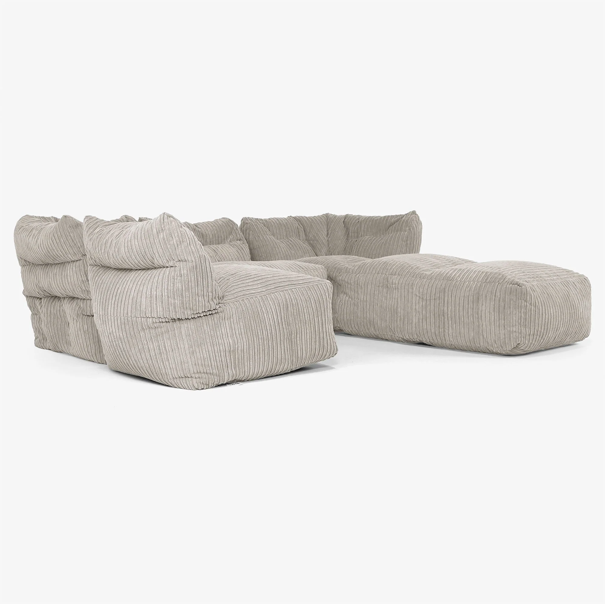 4-Sitzer Modulares Sofa-Set mit Récamiere rechts - Cord Nerzfarben - Image 4