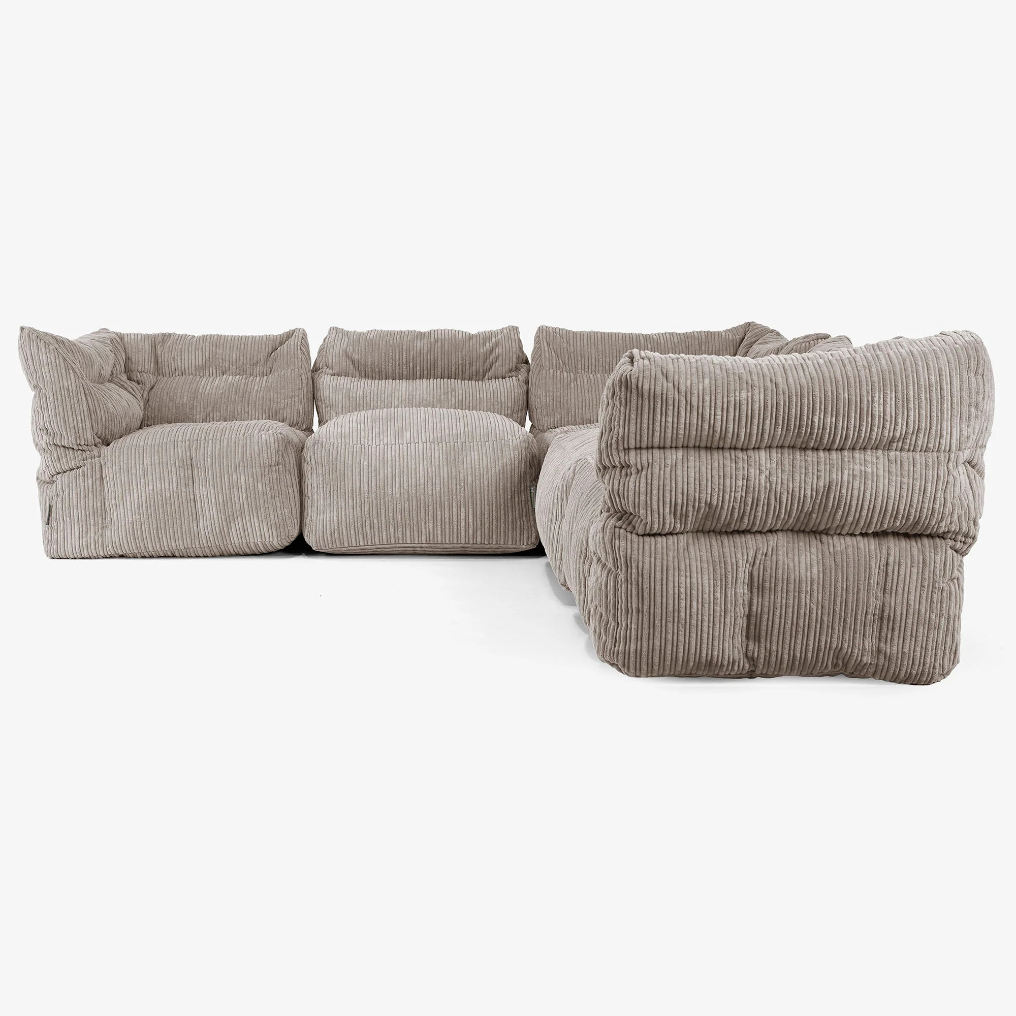 5-Sitzer Modulares Ecksofa-Set - Cord Beigegrau - Image 2