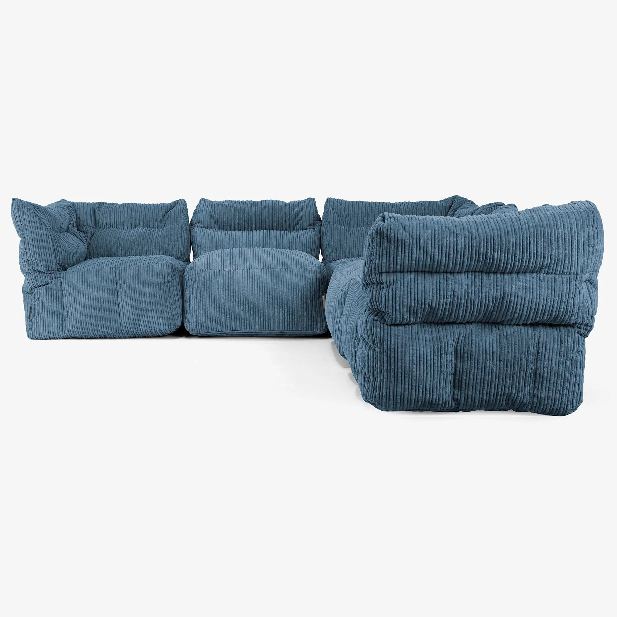 5-Sitzer Modulares Ecksofa-Set - Cord Marineblau - Image 2