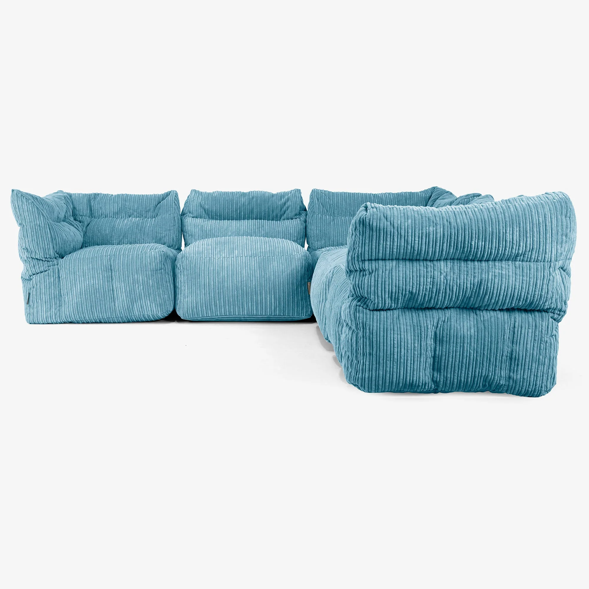 5-Sitzer Modulares Ecksofa-Set - Cord Türkis - Image 2